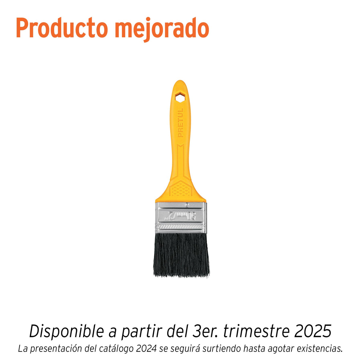 Brocha uso general de 2" con mango de plástico, PRETUL