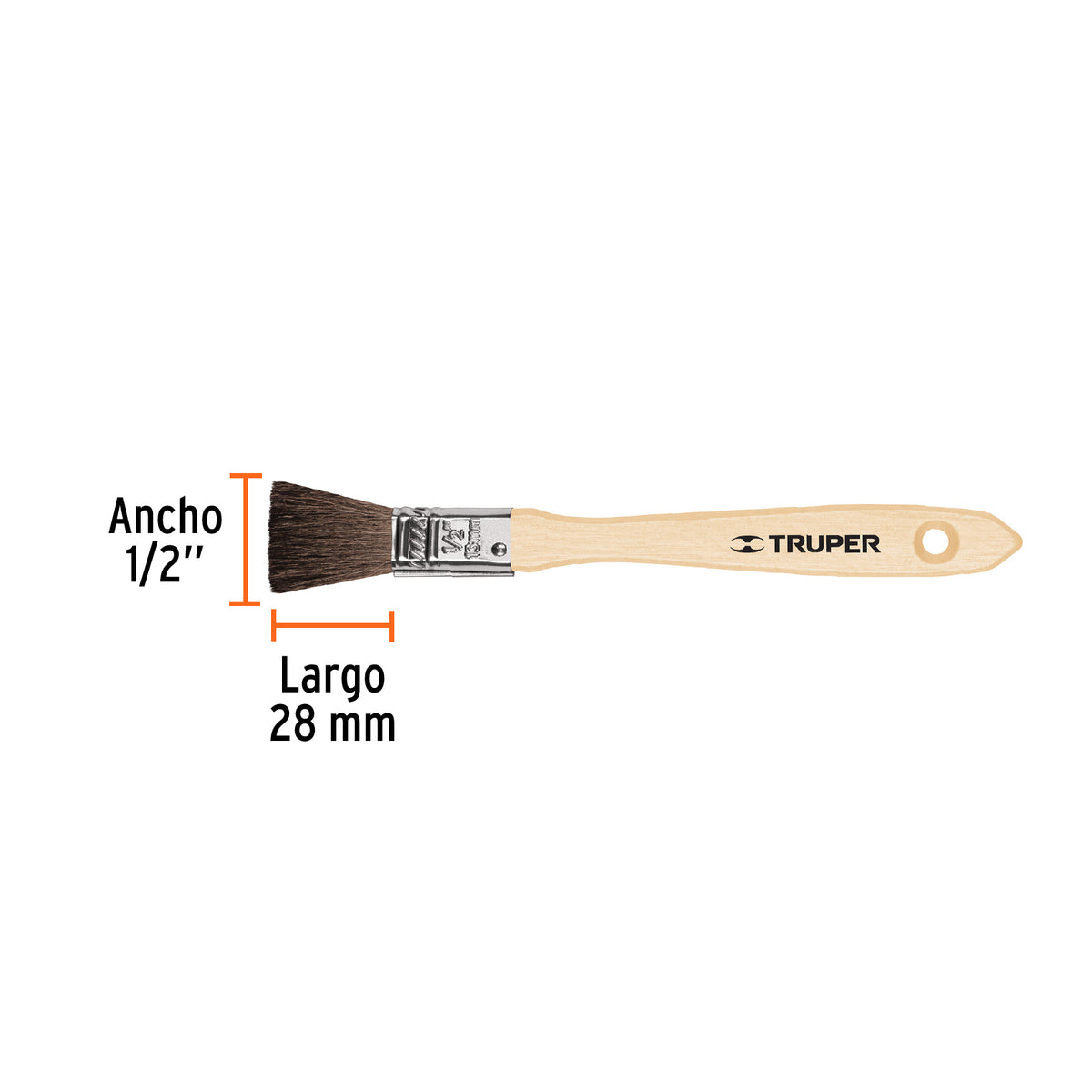 Brocha pelo de camello, mango de madera, 1/2"