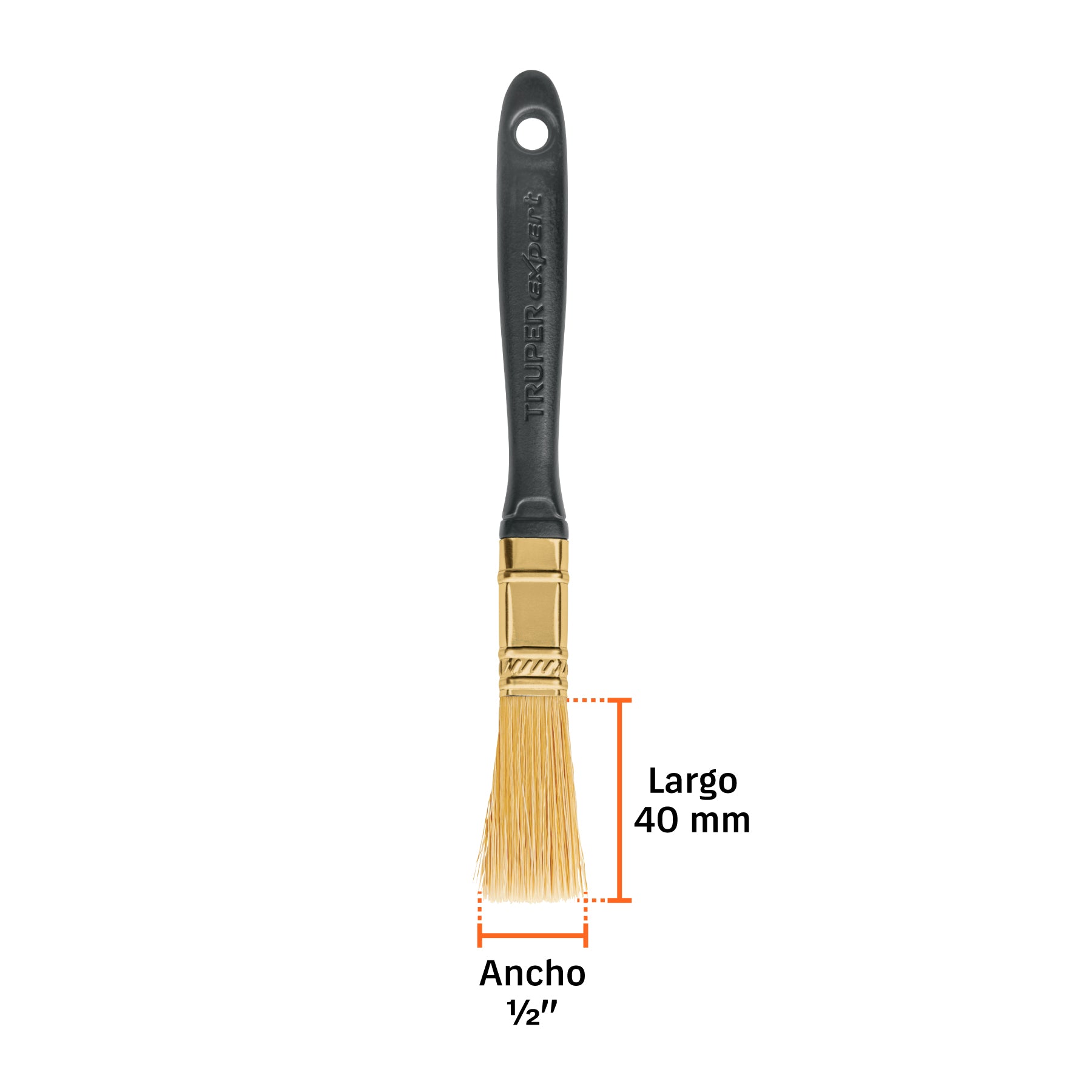 Brocha, mango de plástico, 1/2", Truper Expert