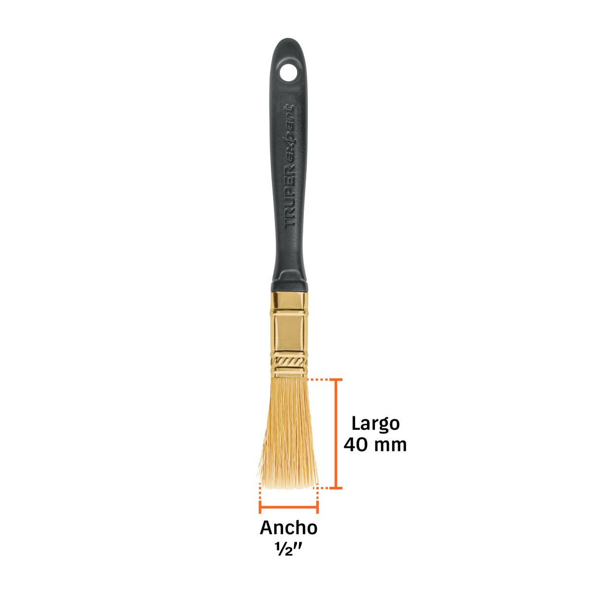 Brocha, mango de plástico, 1/2", Truper Expert