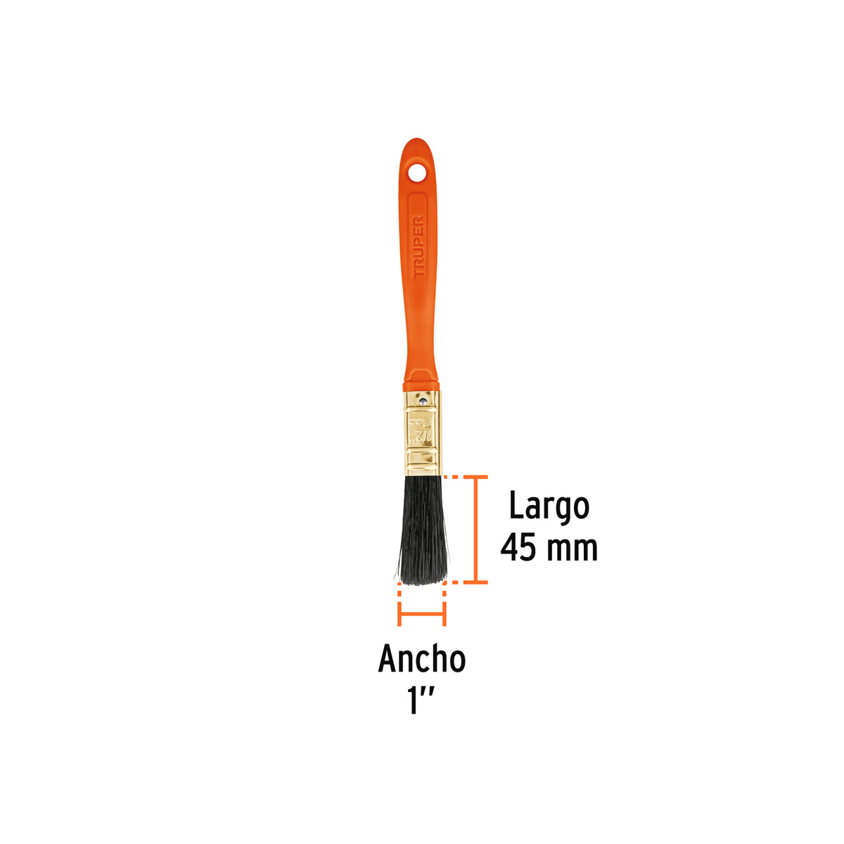 Brocha, mango de plástico, 1/2"