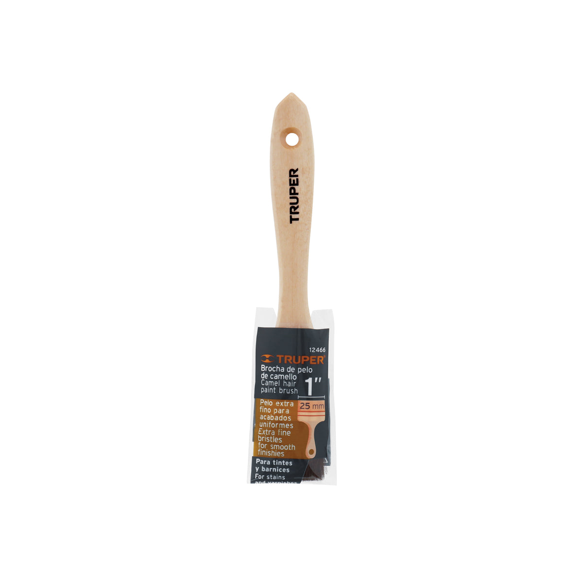 Brocha pelo de camello, mango de madera, 1"