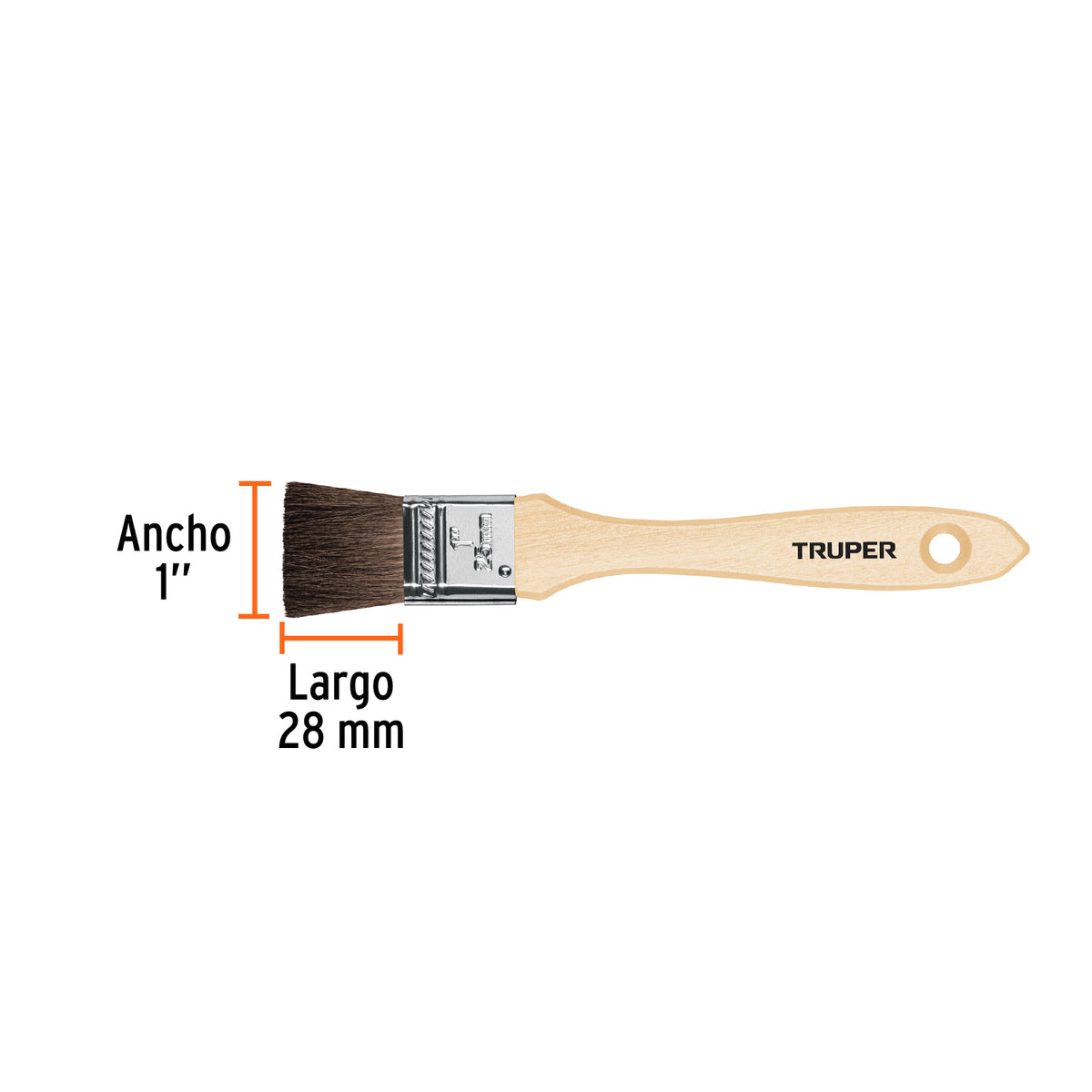 Brocha pelo de camello, mango de madera, 1"