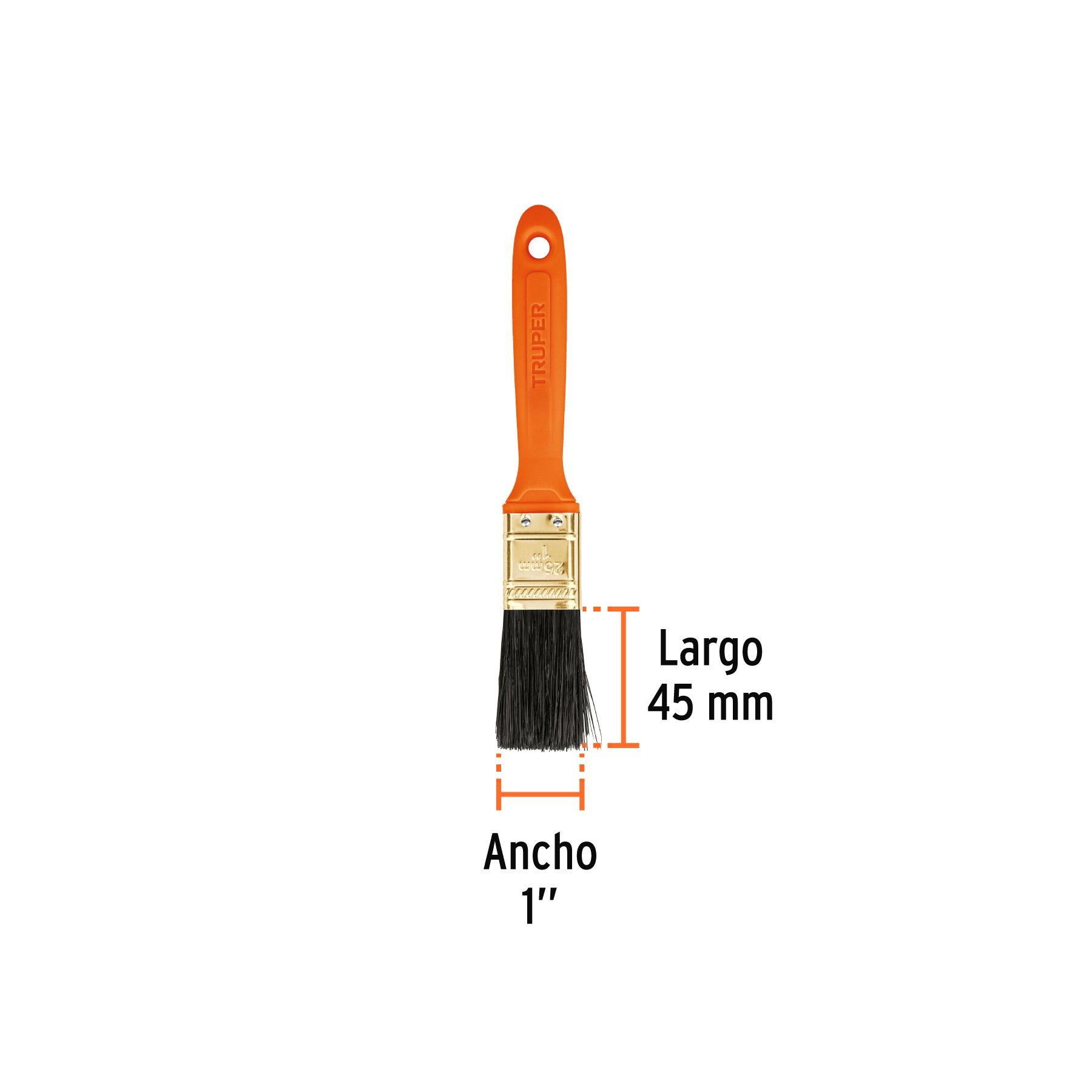 Brocha, mango de plástico, 1"