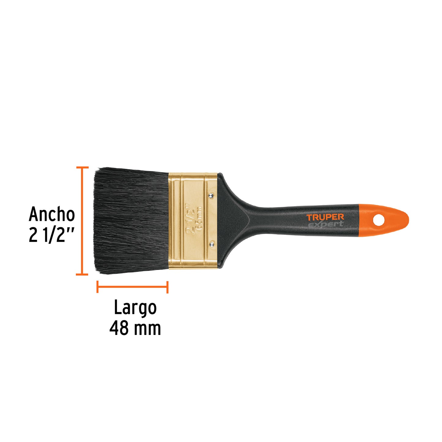 Brocha, mango de plástico, 2-1/2", Truper Expert