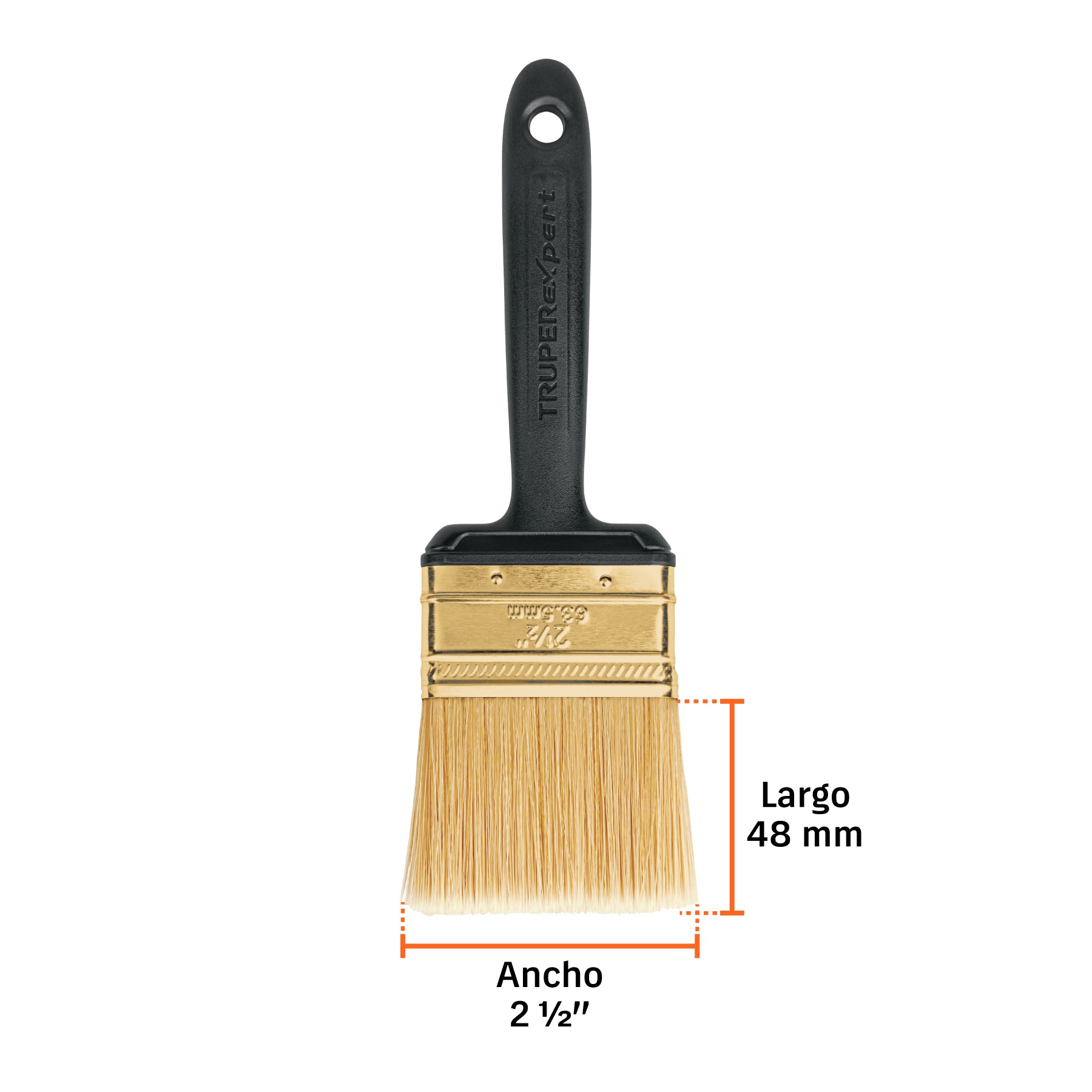Brocha, mango de plástico, 2-1/2", Truper Expert