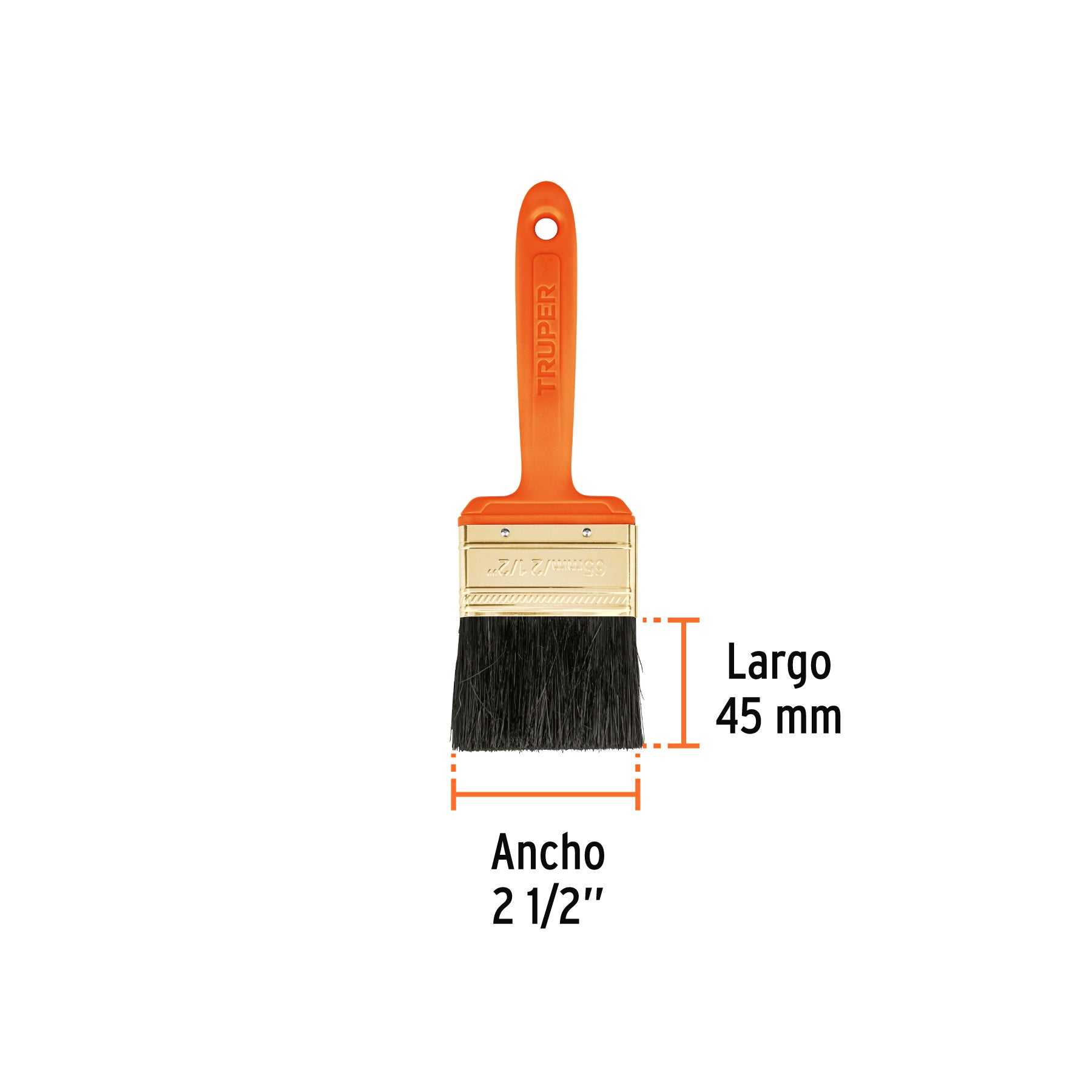 Brocha, mango de plástico, 2-1/2"