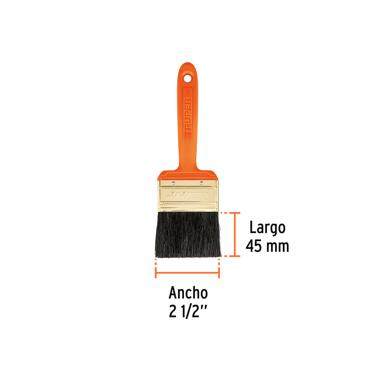 Brocha, mango de plástico, 2-1/2"