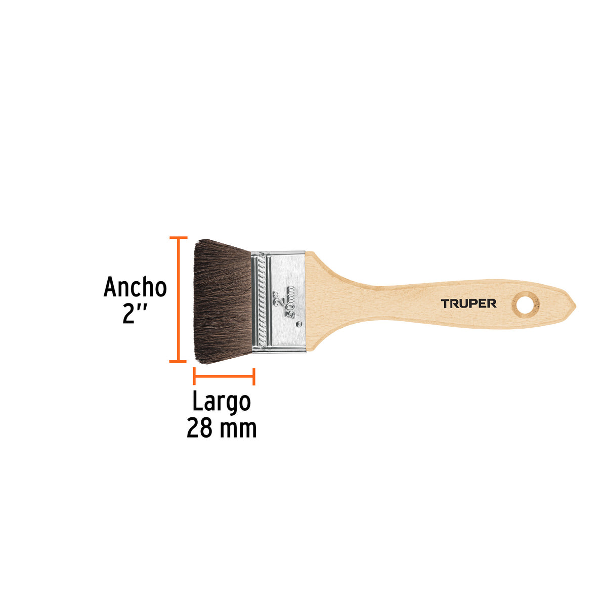 Brocha pelo de camello, mango de madera, 2"