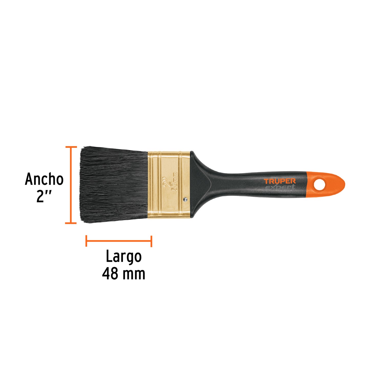 Brocha, mango de plástico, 2", Truper Expert