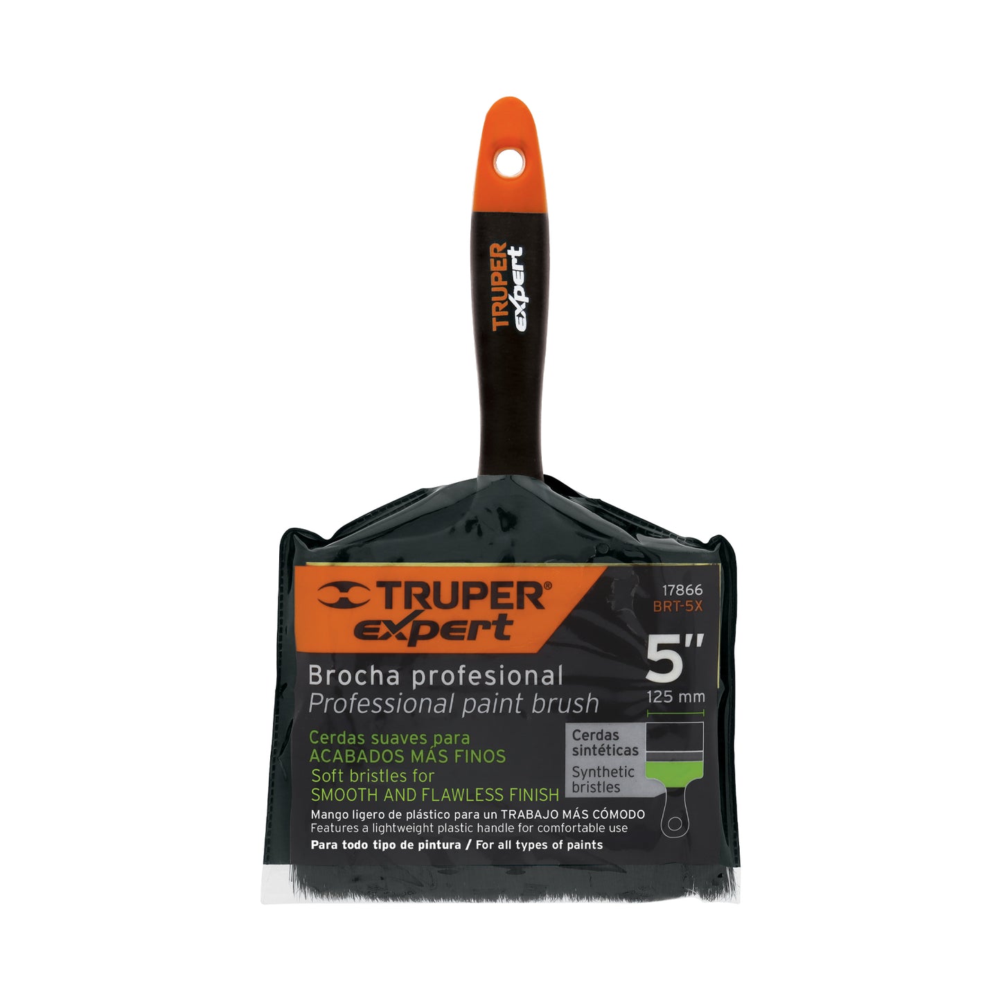 Brocha, mango de plástico, 5", Truper Expert