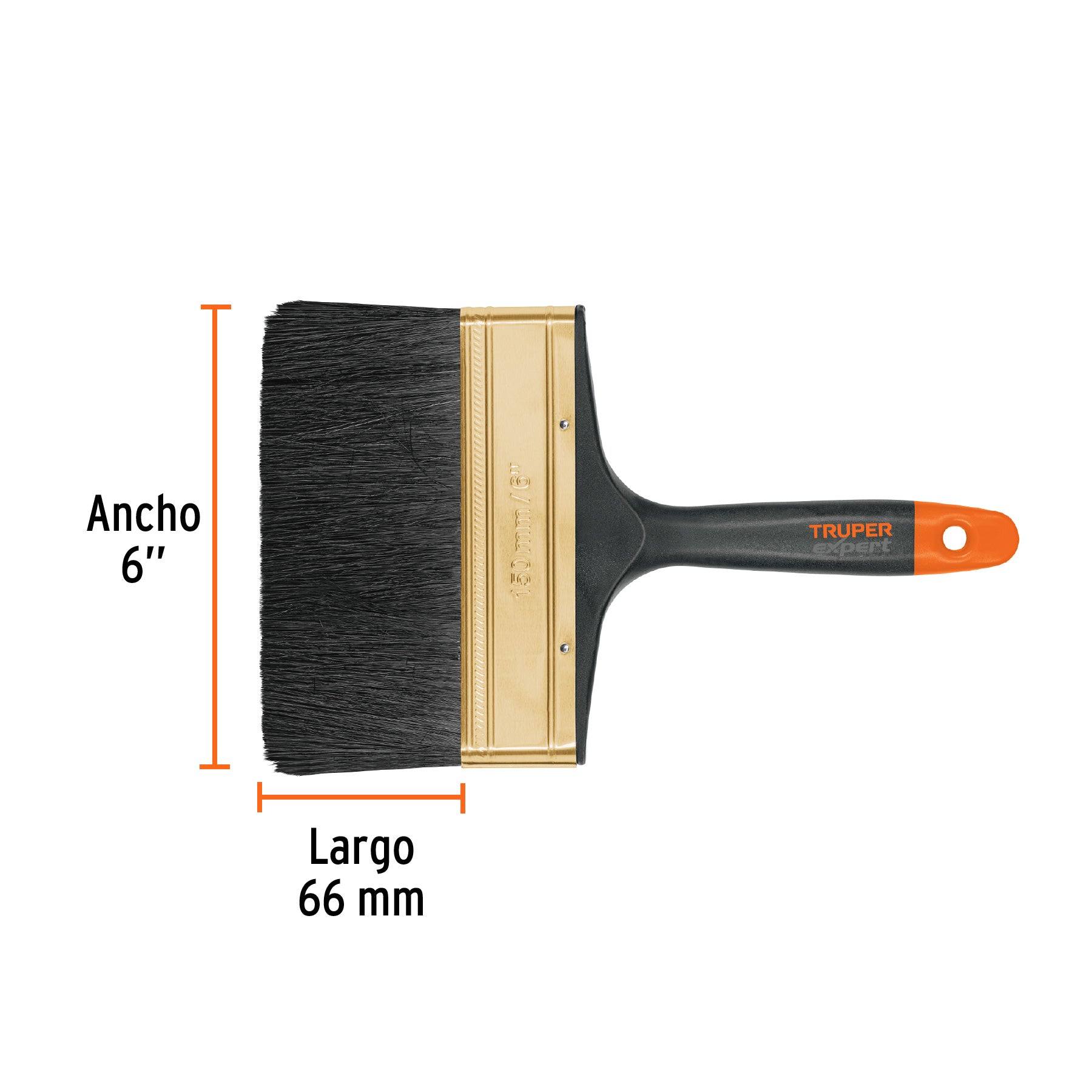 Brocha, mango de plástico, 6", Truper Expert
