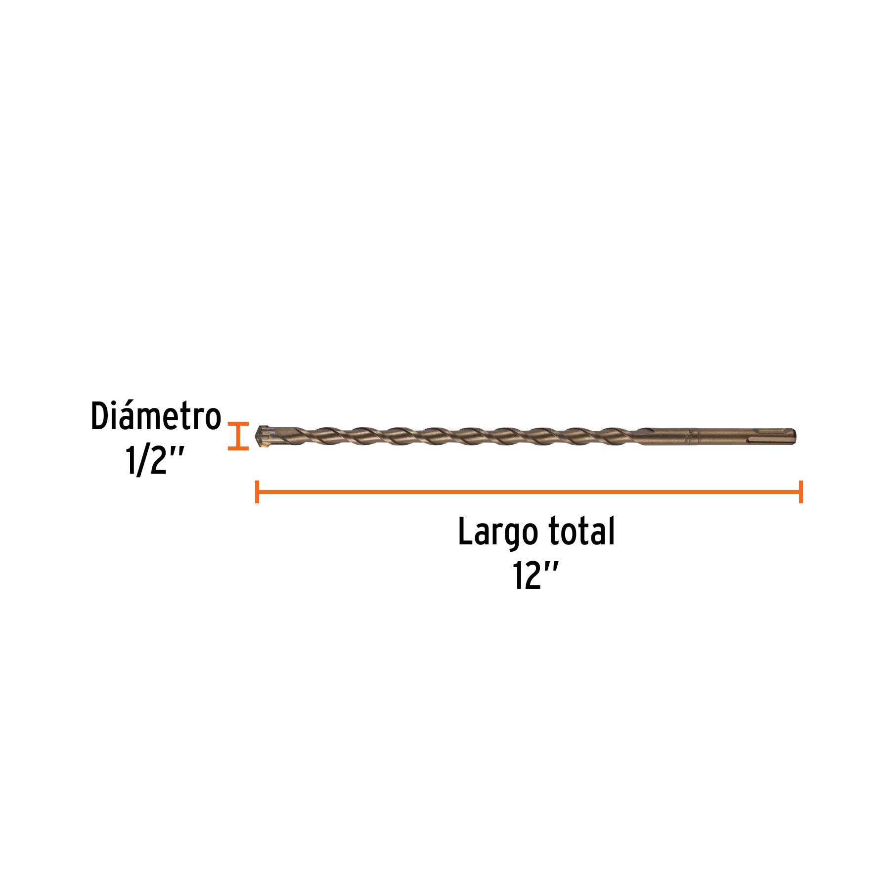 Broca con sistema directo de inserción, 1/2 x 12"