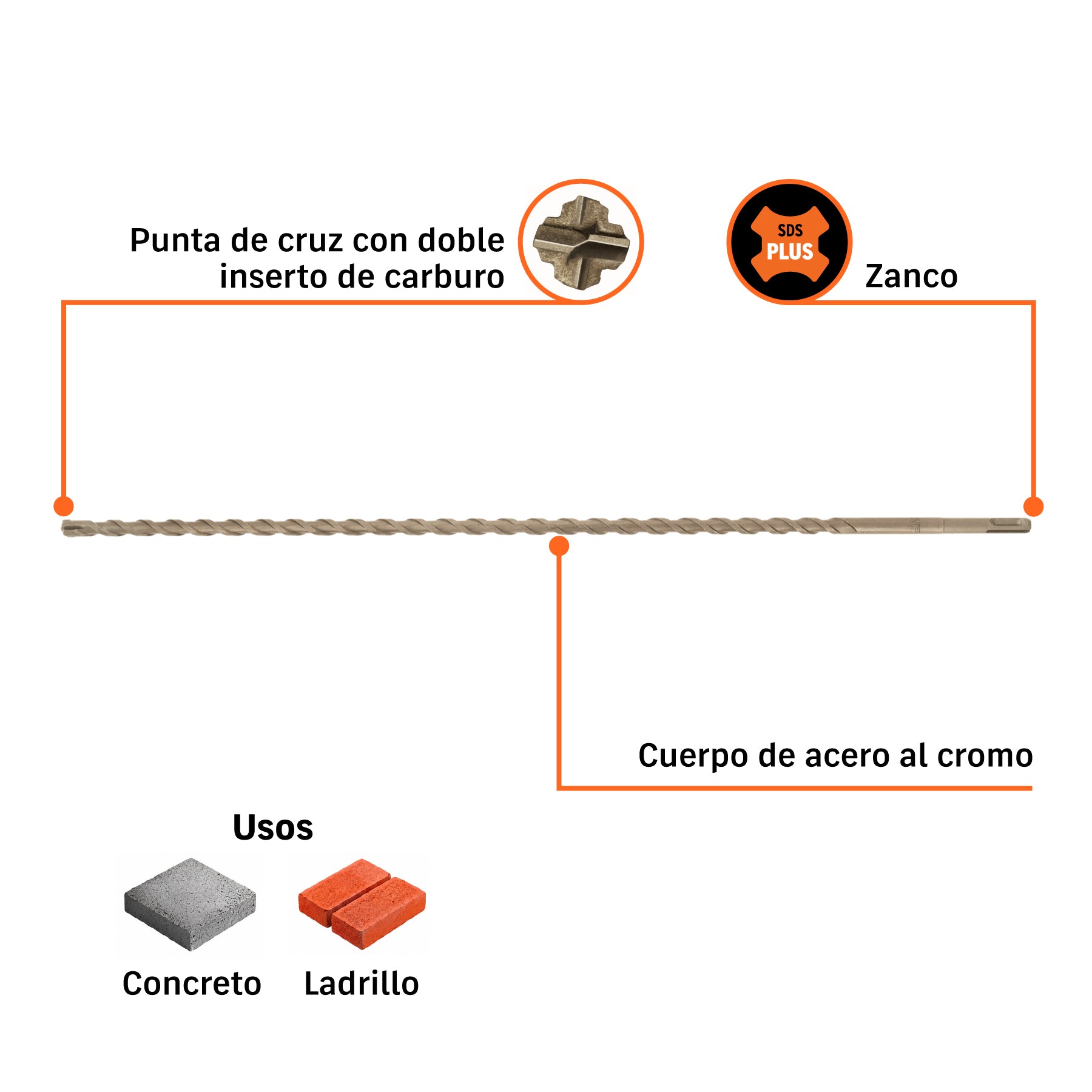 Broca SDS Plus 1/2 x 24'