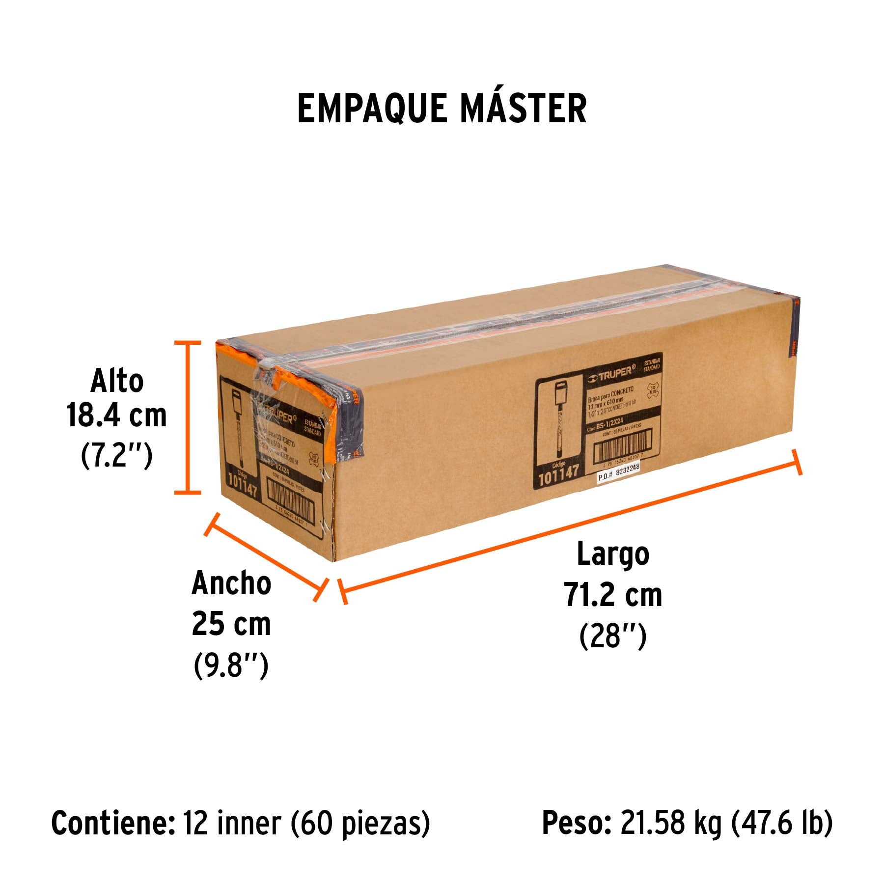 Broca SDS Plus 1/2 x 24'