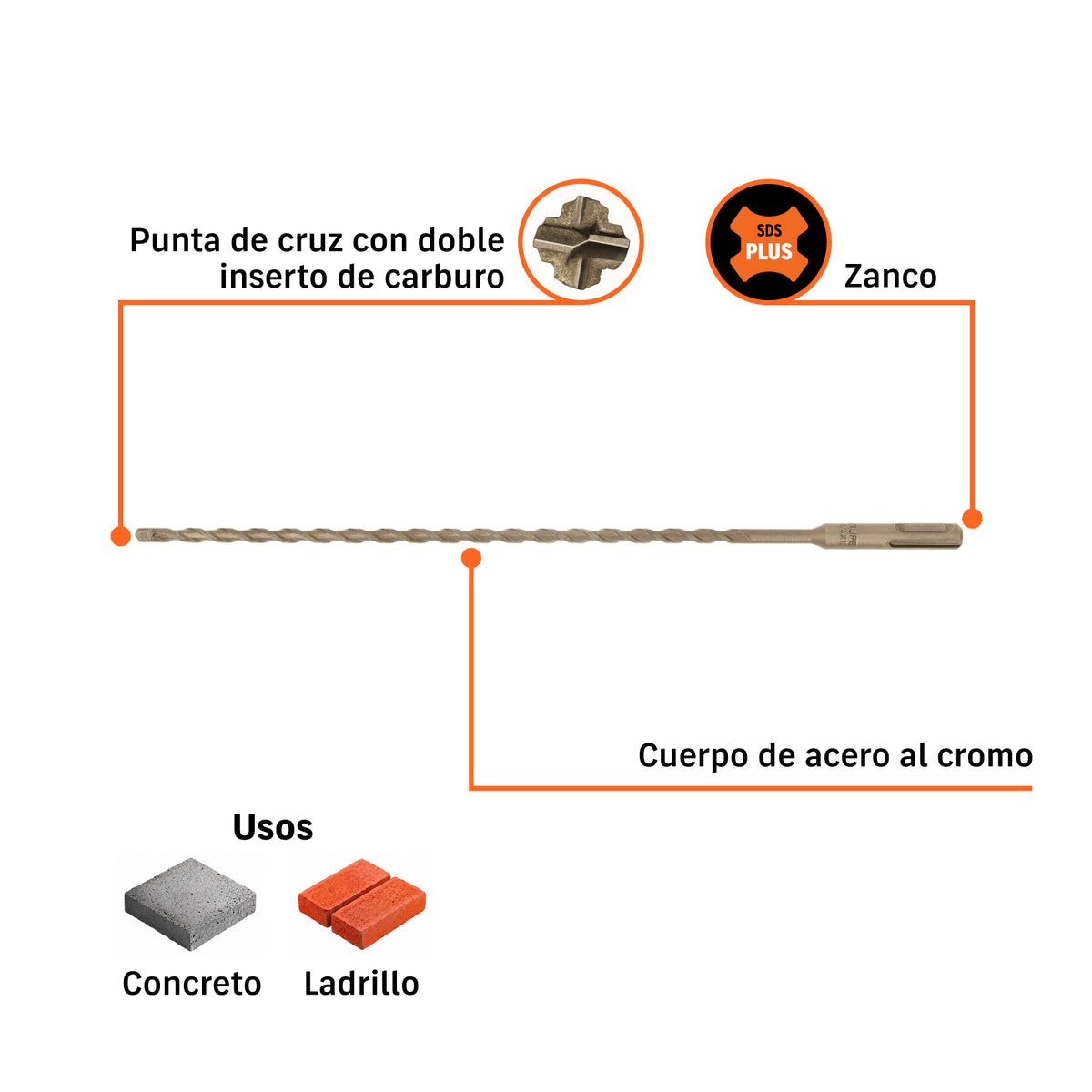 Broca SDS Plus 1/4 x 12'