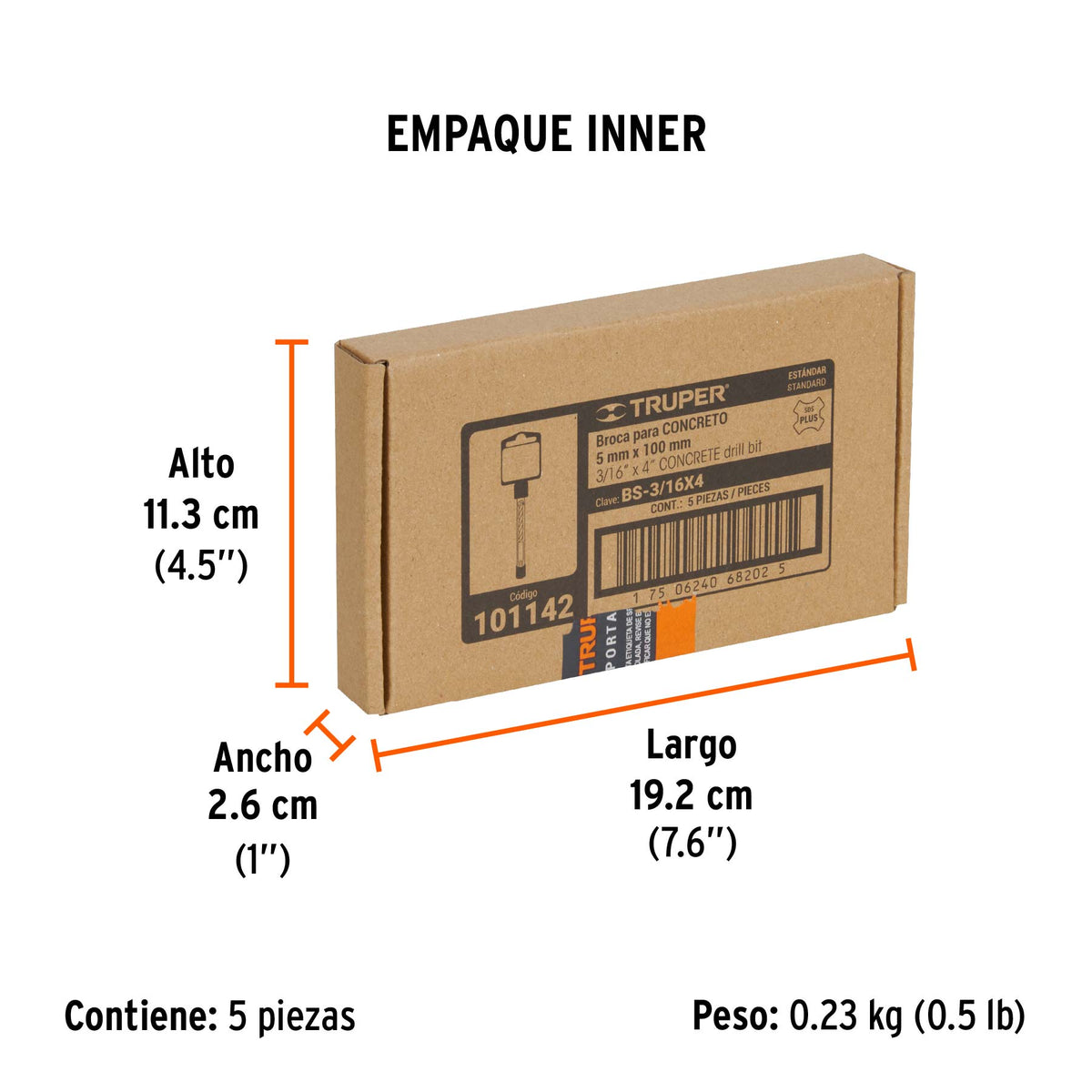 Broca SDS Plus 3/16 x 4'