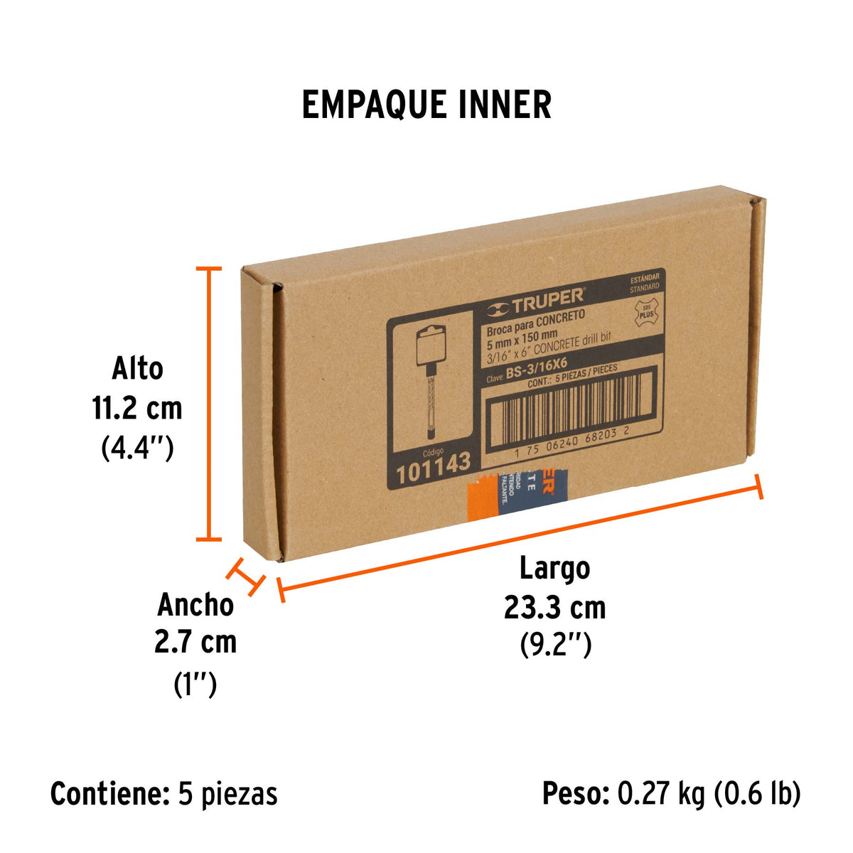 Broca SDS Plus 3/16 x 6'