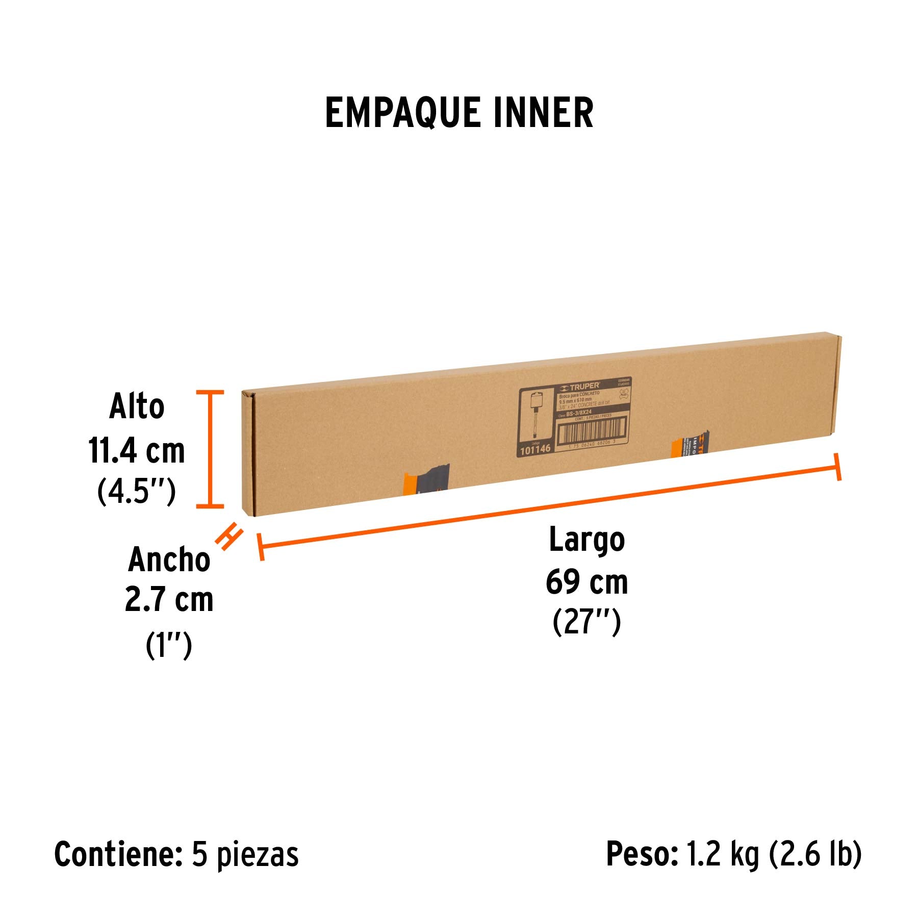 Broca SDS Plus 3/8 x 24'