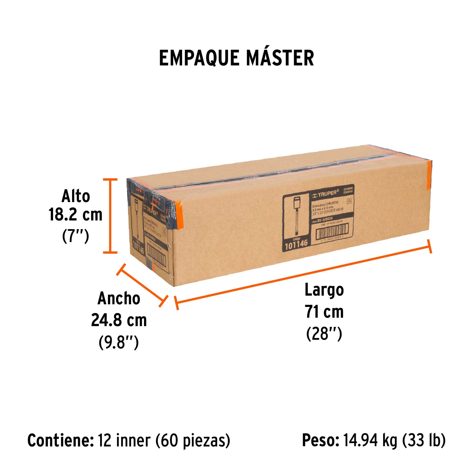 Broca SDS Plus 3/8 x 24'