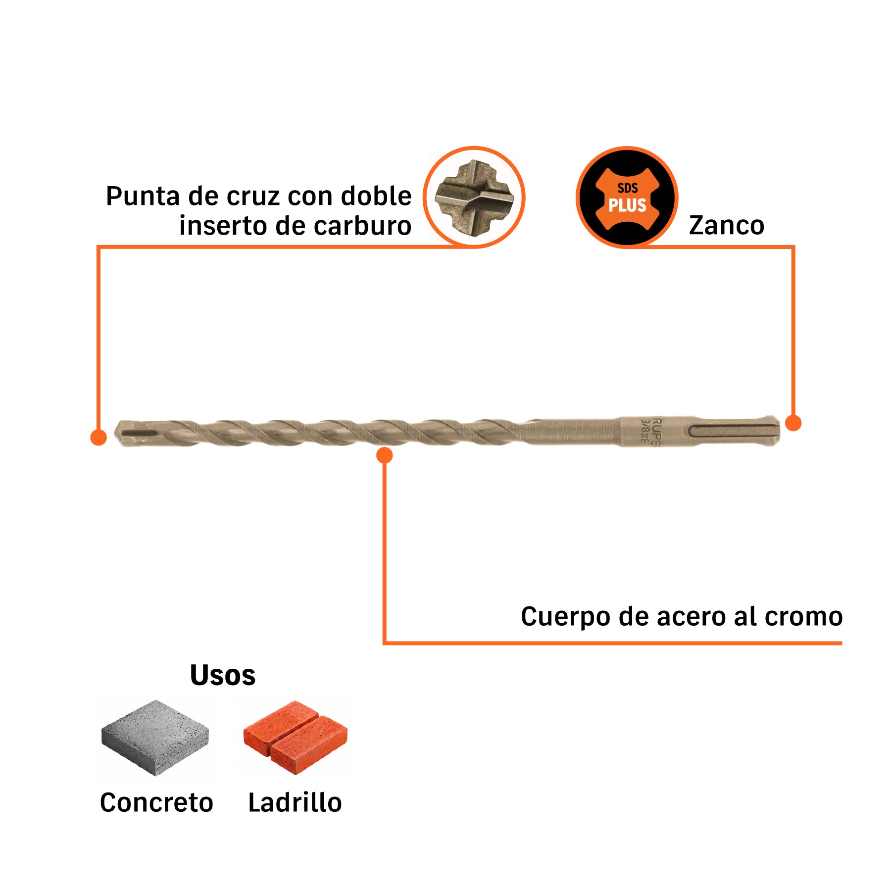 Broca SDS Plus 3/8 x 8'