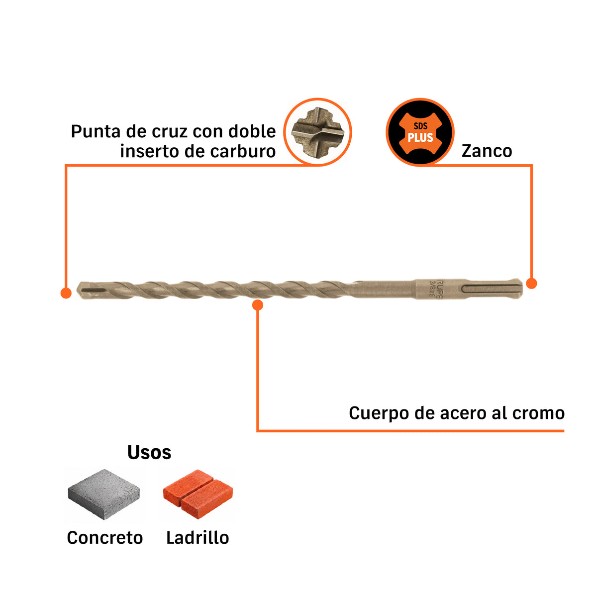Broca SDS Plus 3/8 x 8'