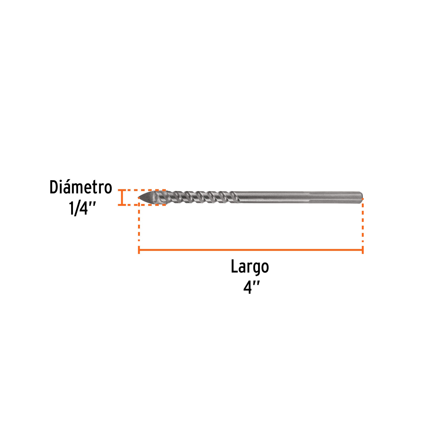 Broca para vidrio y azulejo 1/4', Truper Expert