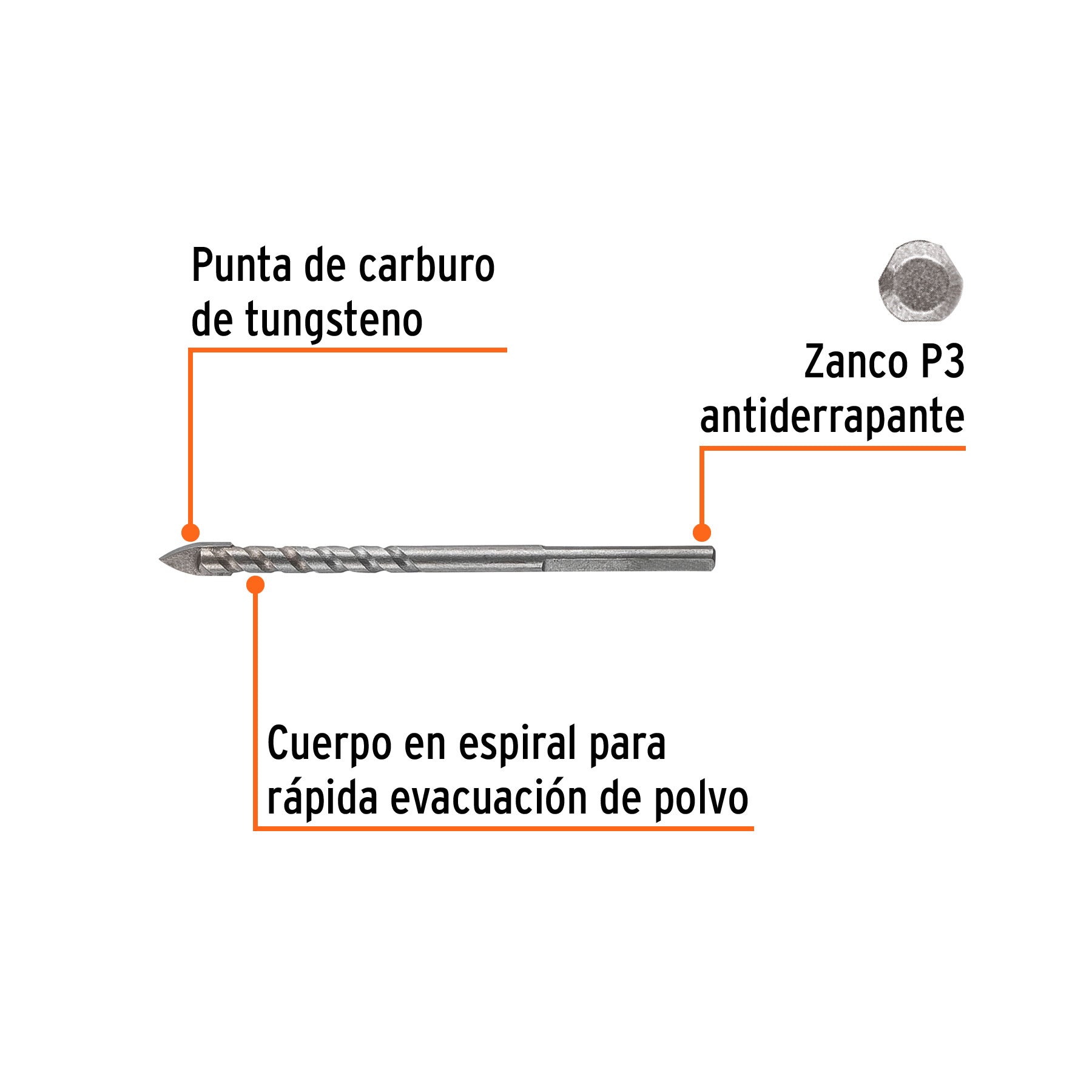 Broca para vidrio y azulejo 3/16', Truper Expert