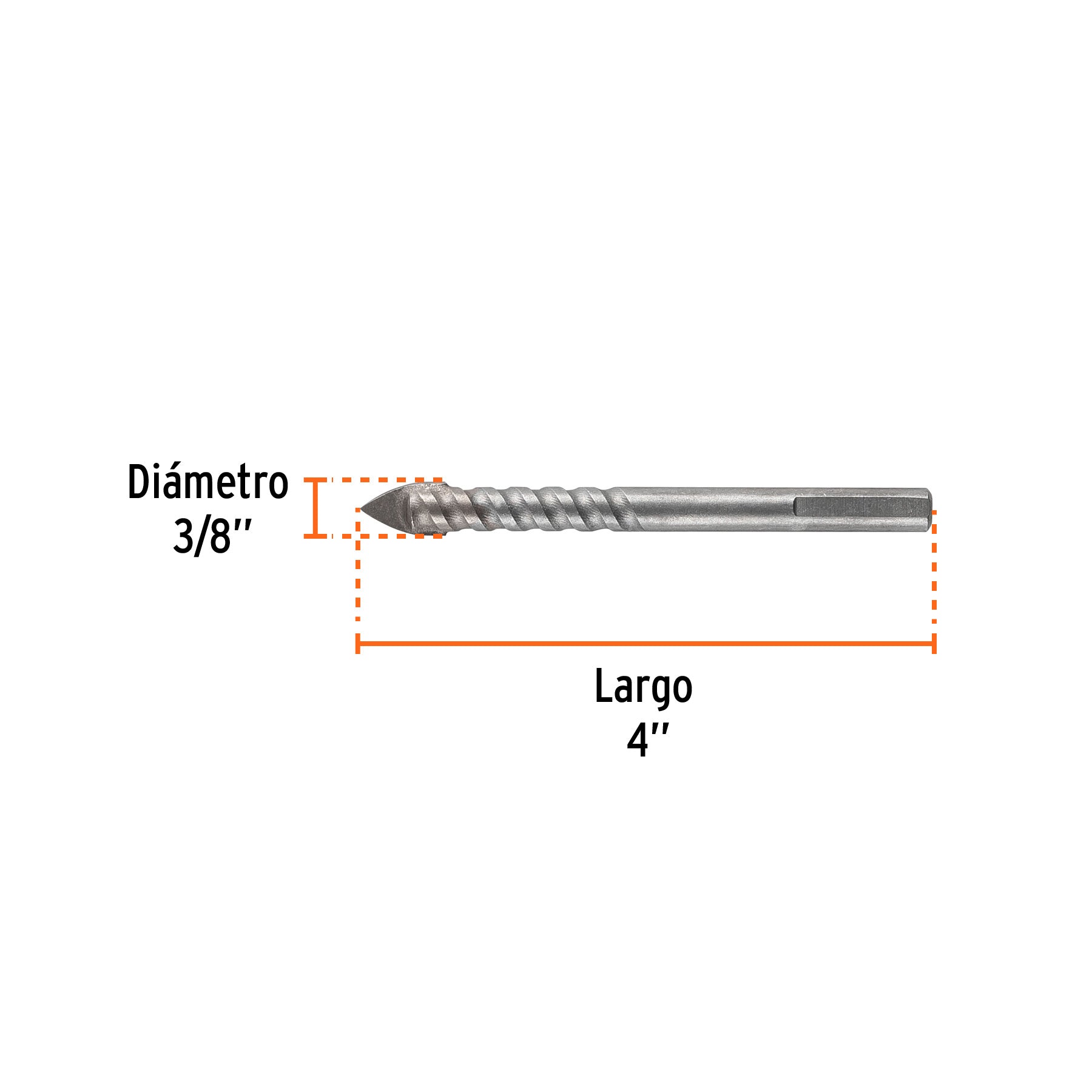 Broca para vidrio y azulejo 3/8', Truper Expert