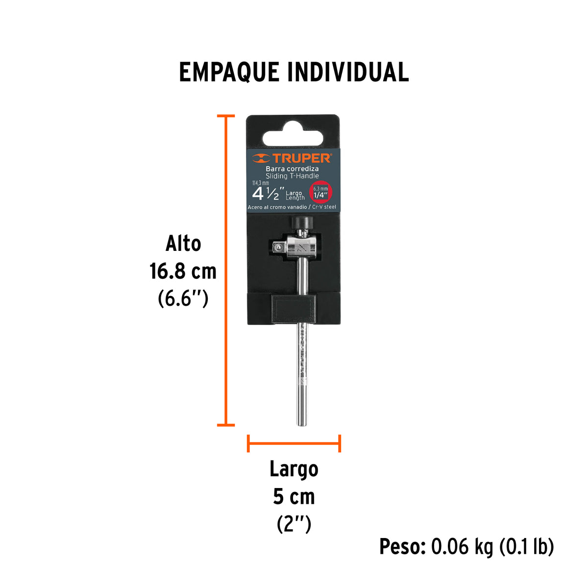Barra corrediza para dados cuadro 1/4"