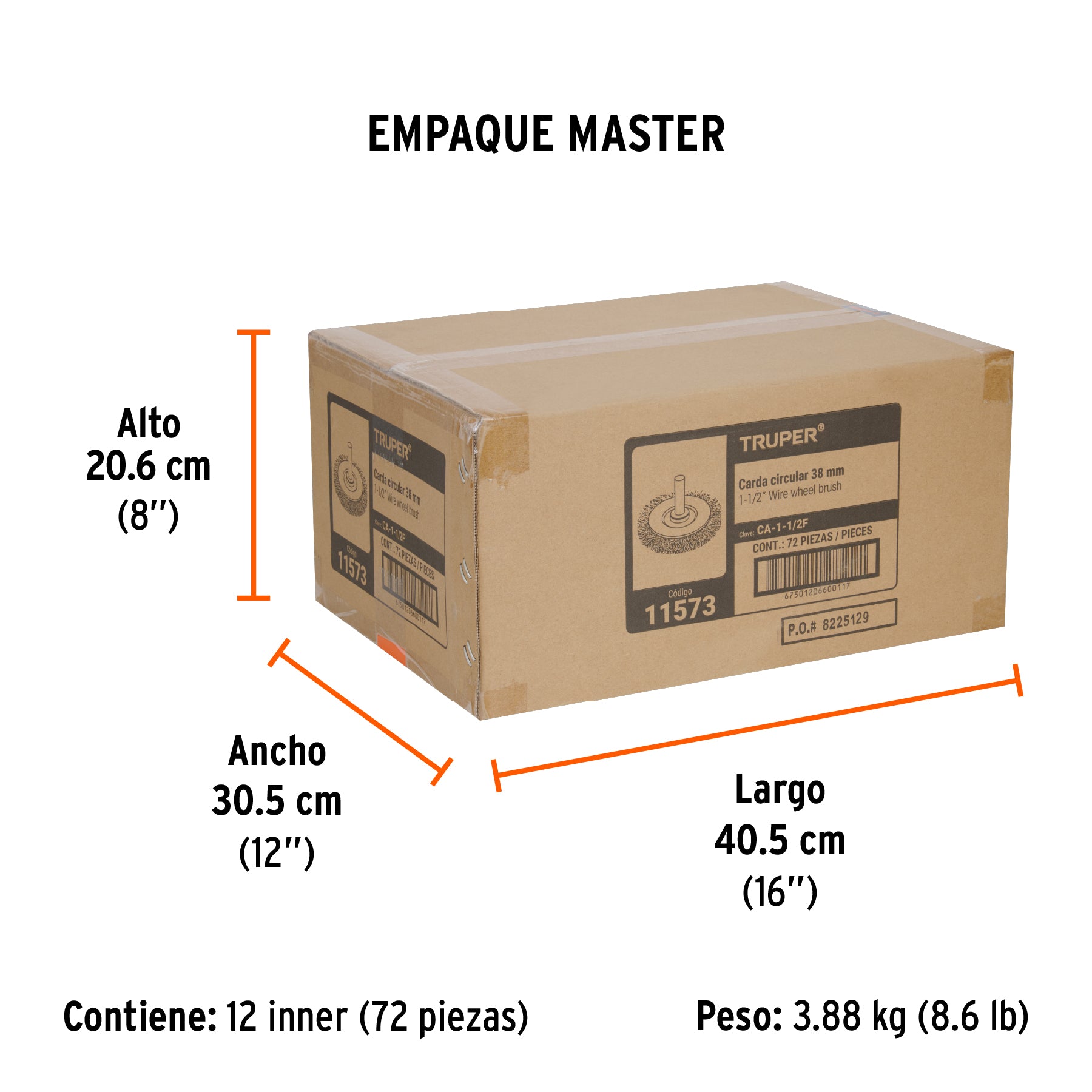 Carda circular 1-1/2", alambre fino, para taladro