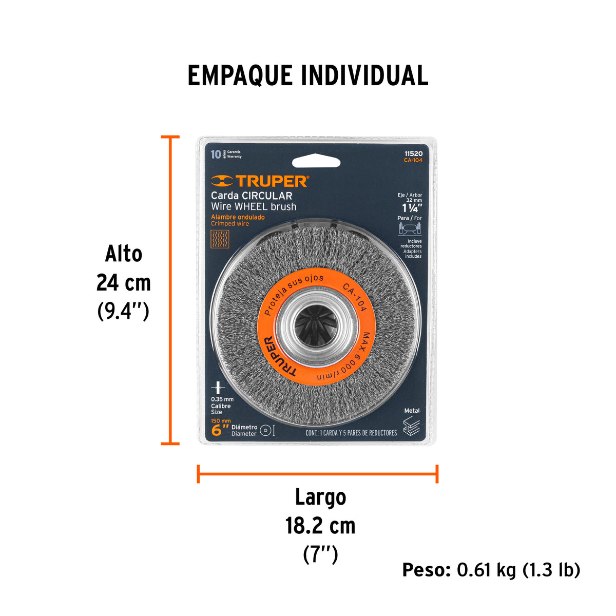 Carda 6 x 3/4" para esmeril