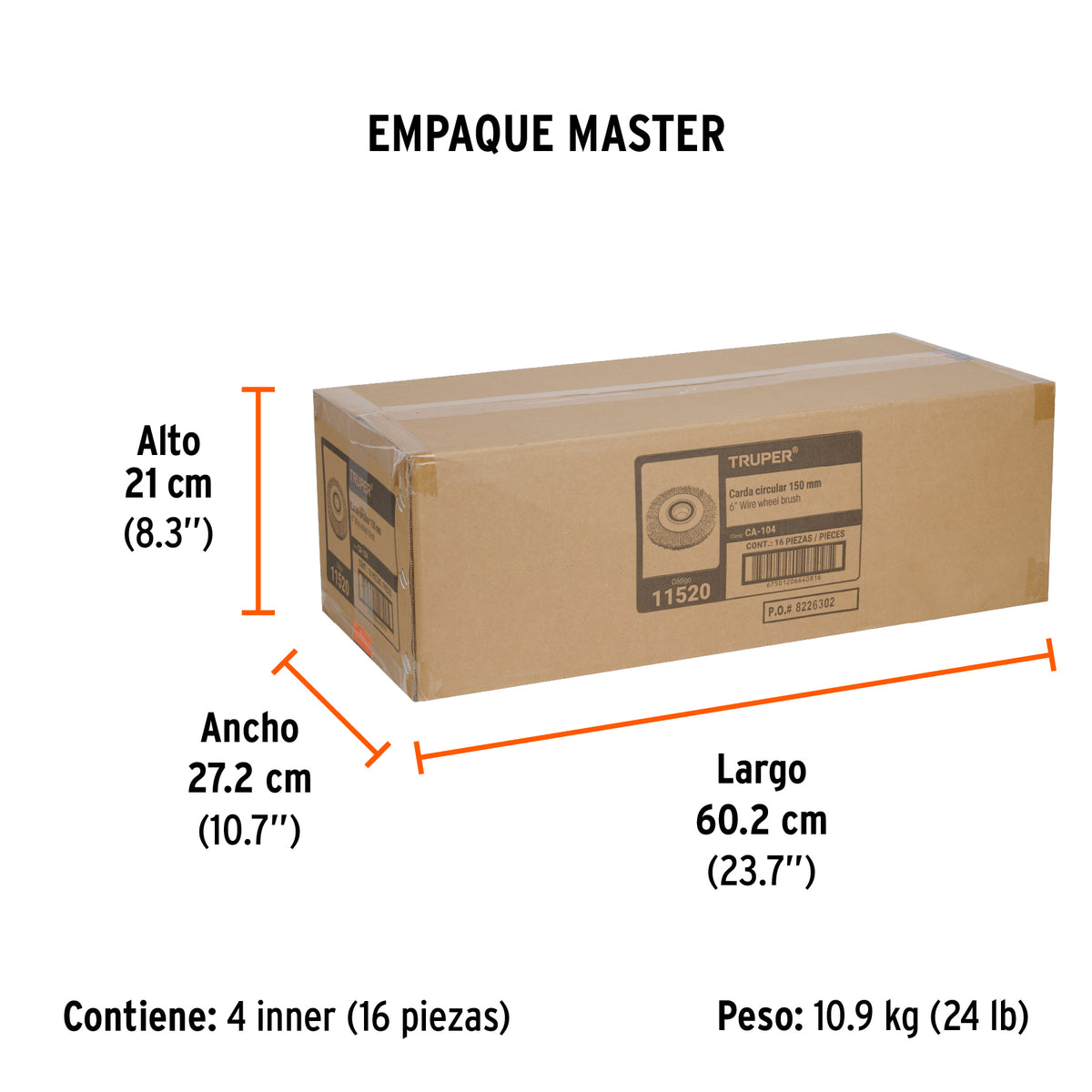 Carda 6 x 3/4" para esmeril