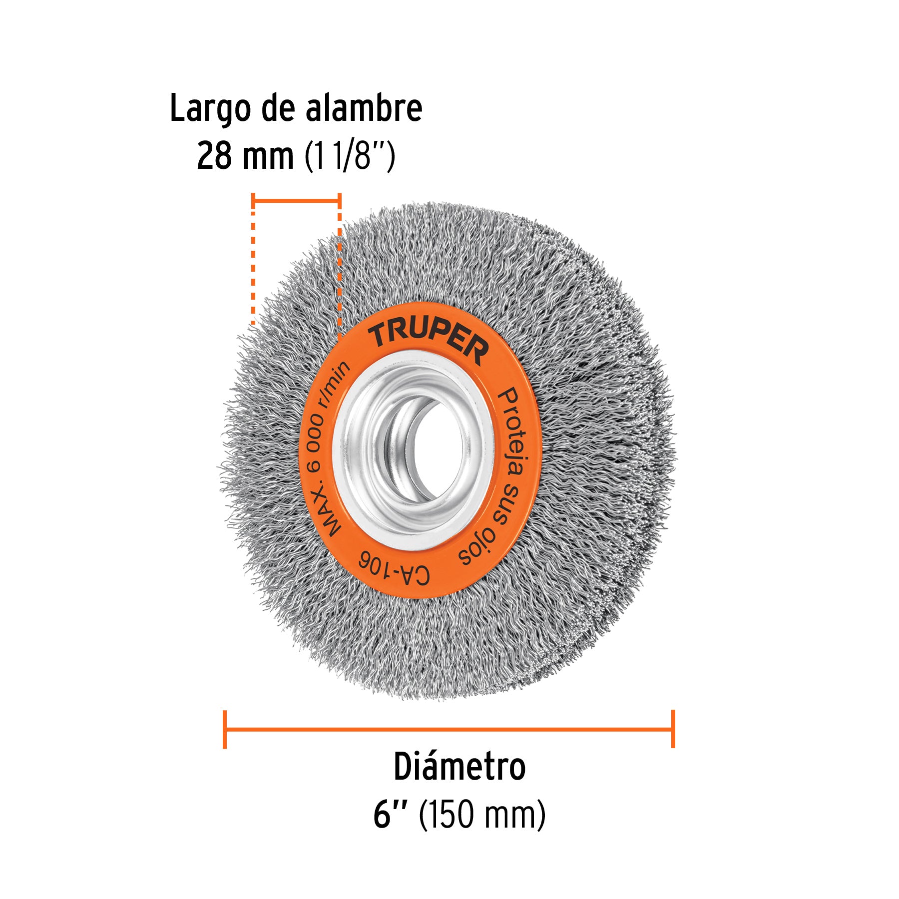 Carda 6 x 1-1/8" para esmeril