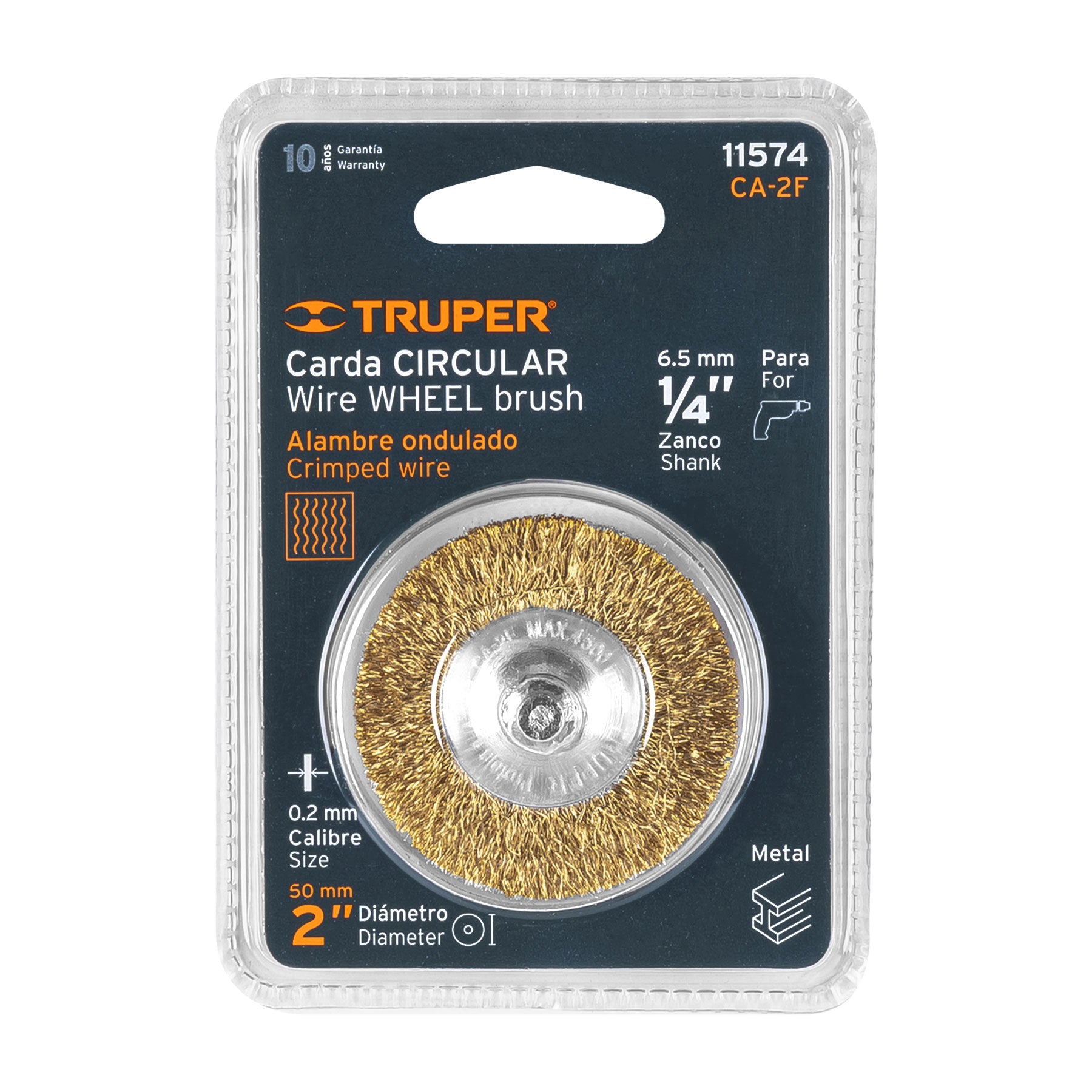 Carda circular 2", alambre fino, para taladro