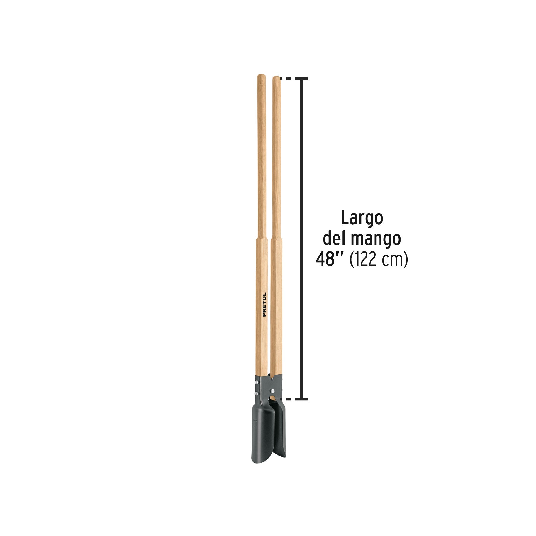 Cavador mango madera 44', Pretul