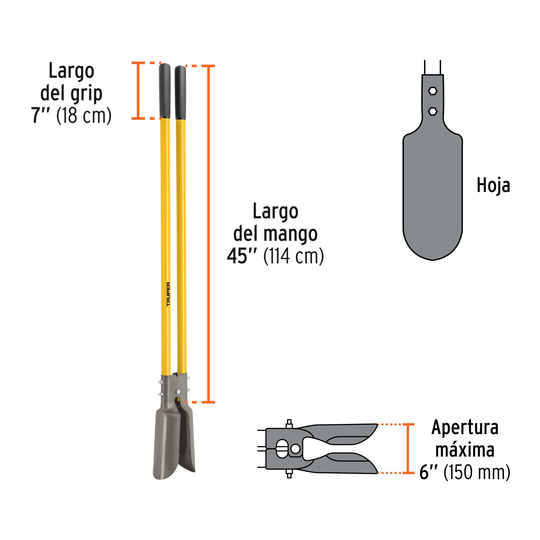 Cavador mango fibra de vidrio 45"