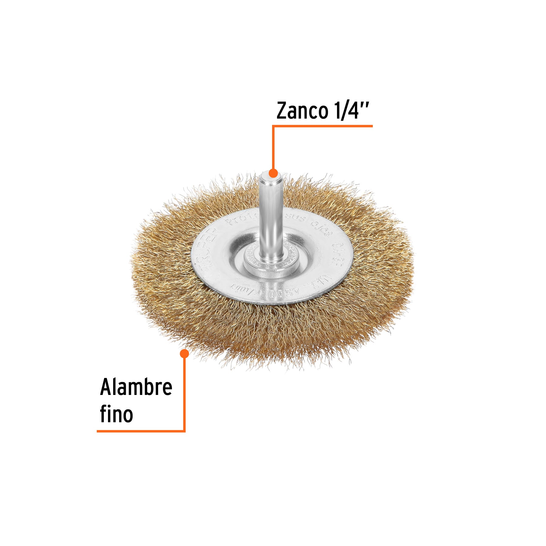 Carda circular 3", alambre fino, para taladro