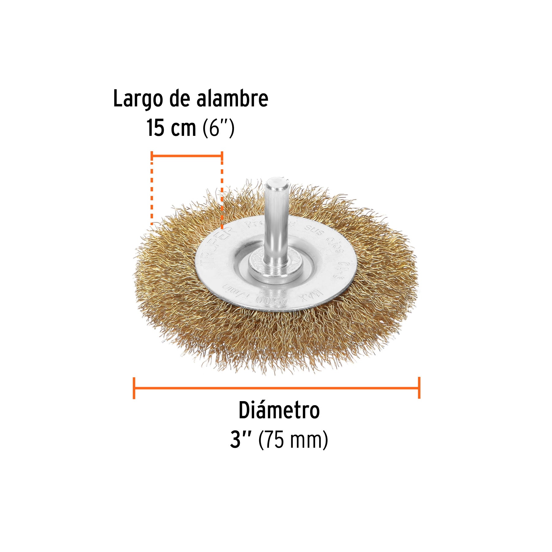 Carda circular 3" para taladro