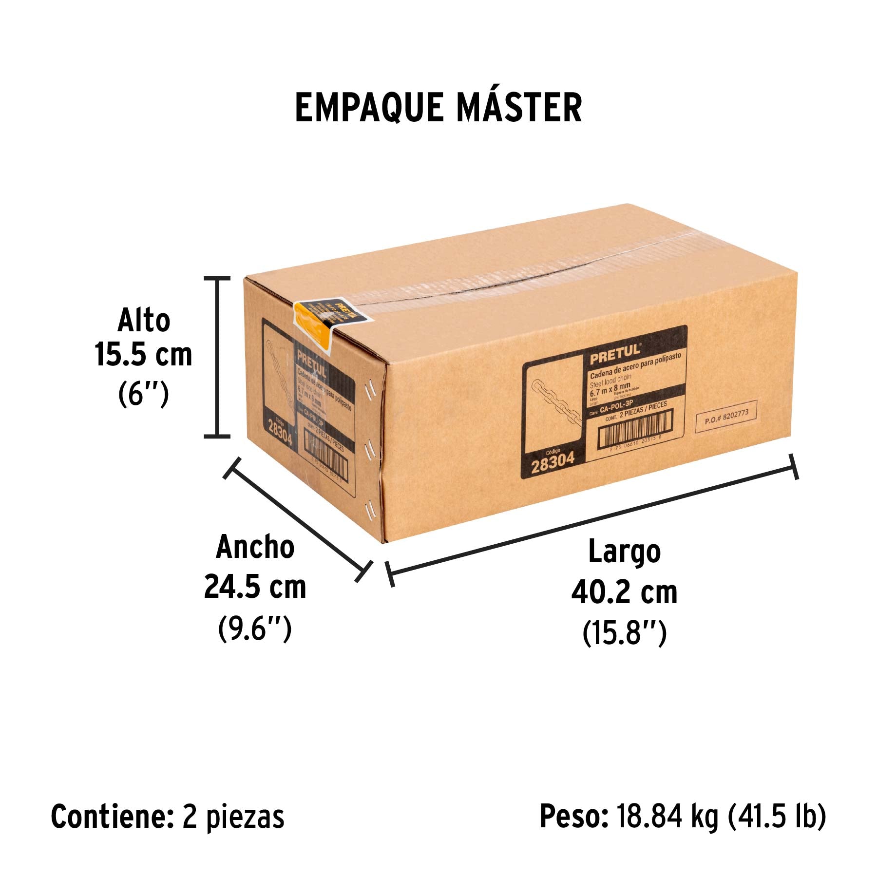 Cadena para polipasto POL-3P, Pretul