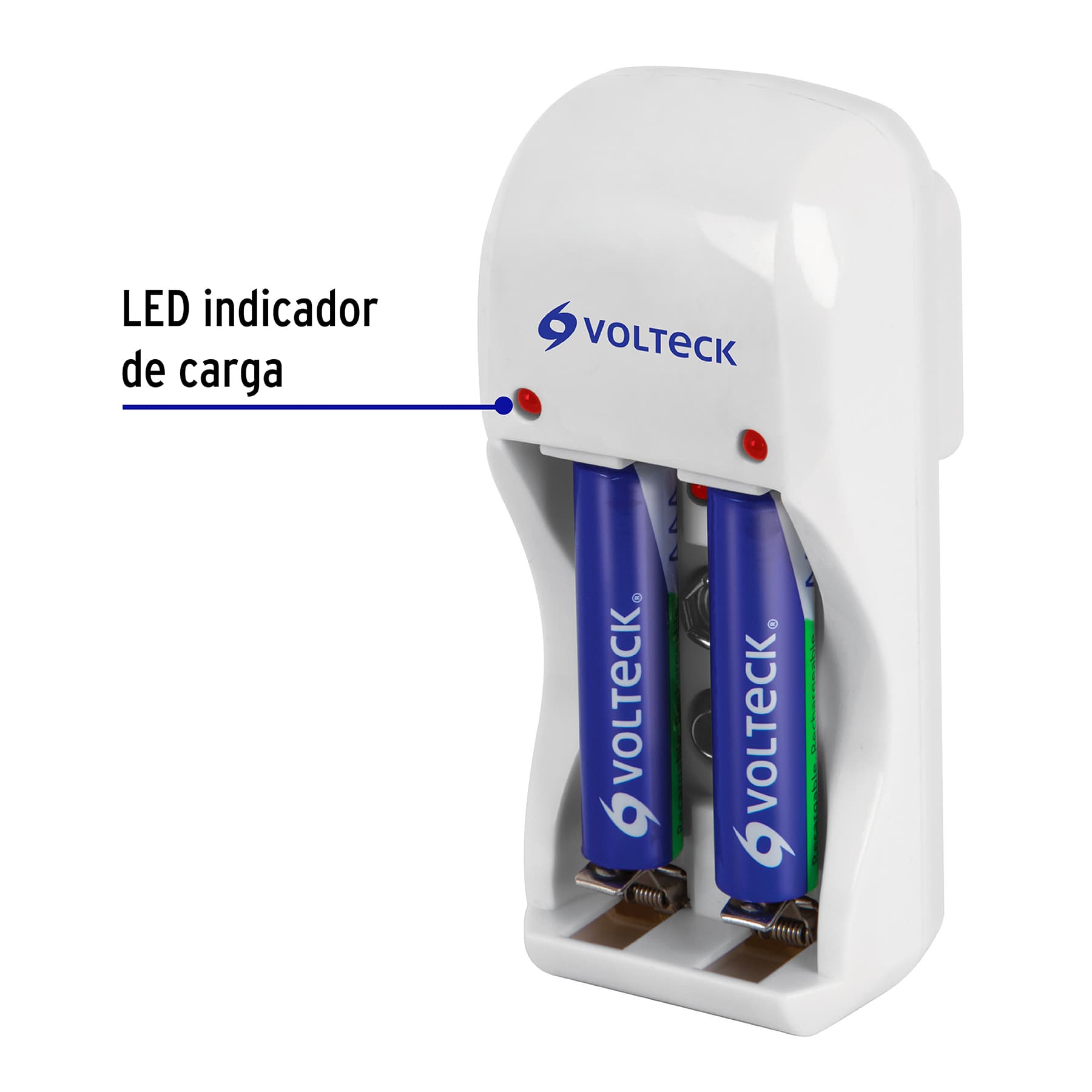 Cargador de pilas, AA, AAA y 9V, incluye 2 pilas AAA