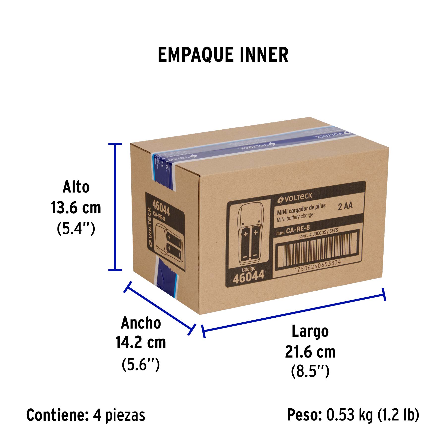 Cargador de pilas, AA, AAA y 9V, incluye 2 pilas AA