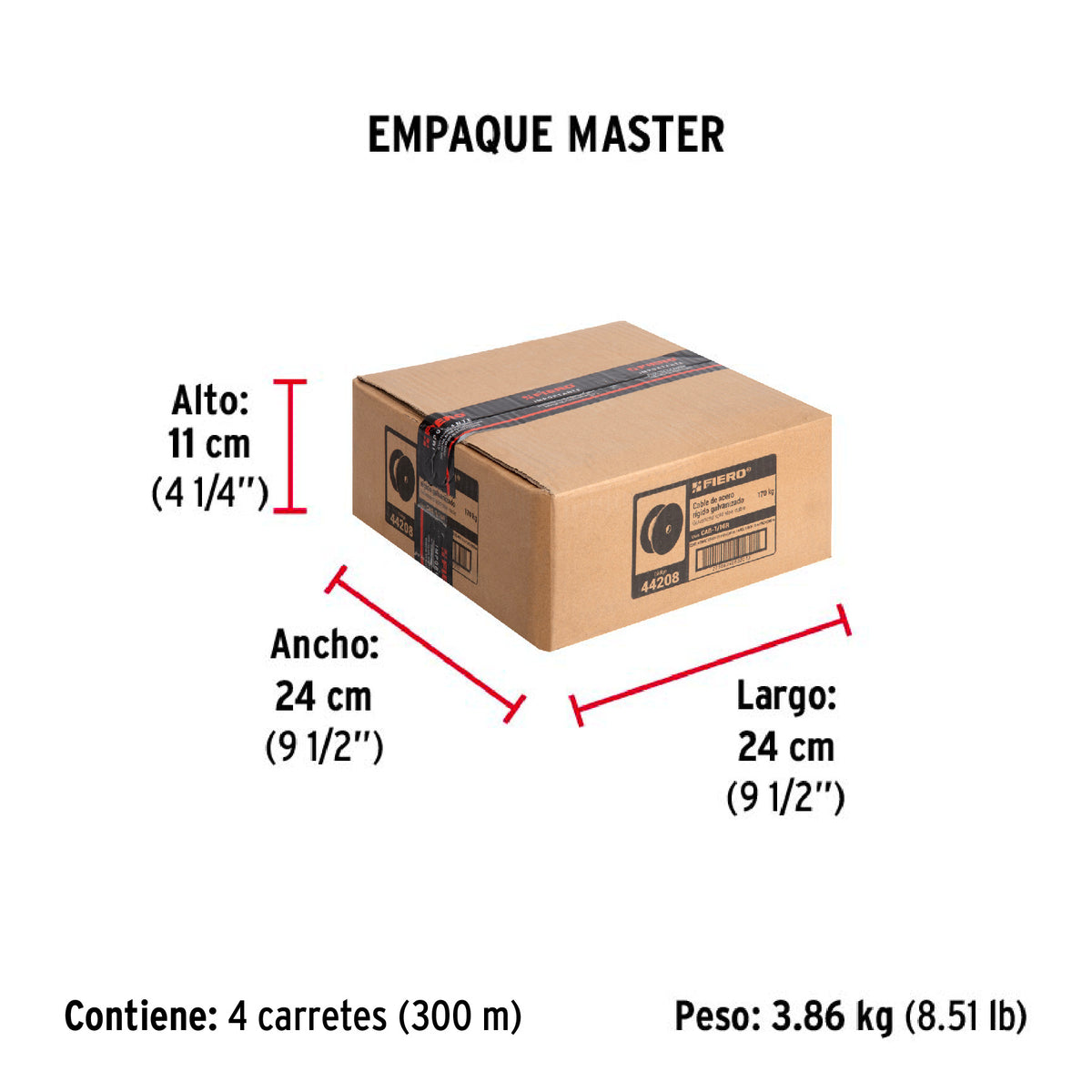 Cable rígido de acero 1/16", 7X7, 75 m