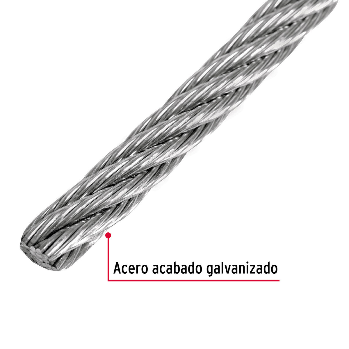 Cable flexible de acero 1/4", 7X19, 75 m