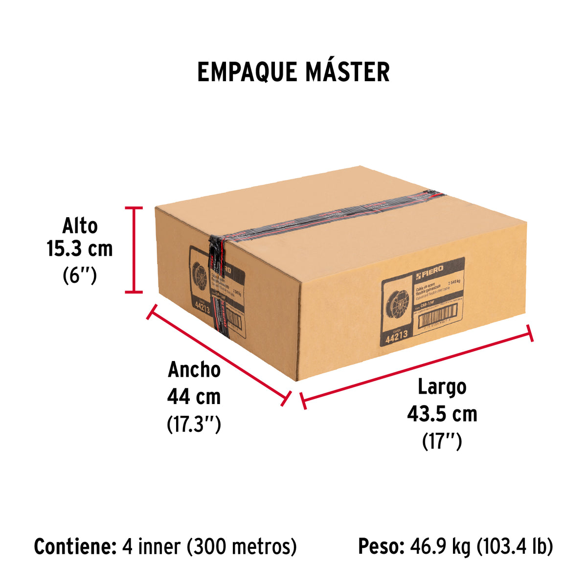 Cable flexible de acero 1/4", 7X19, 75 m