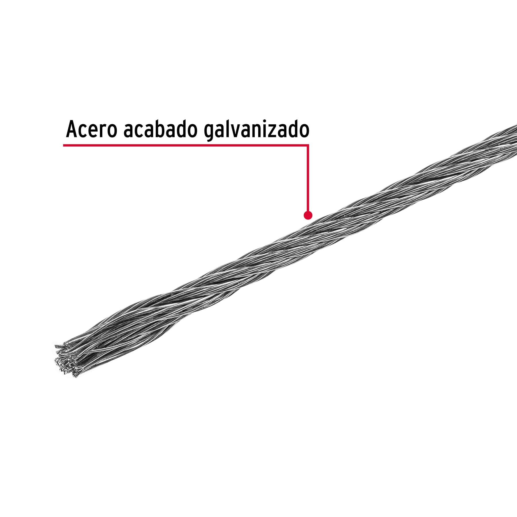Cable rígido de acero 1/8", 7X7, 75 m