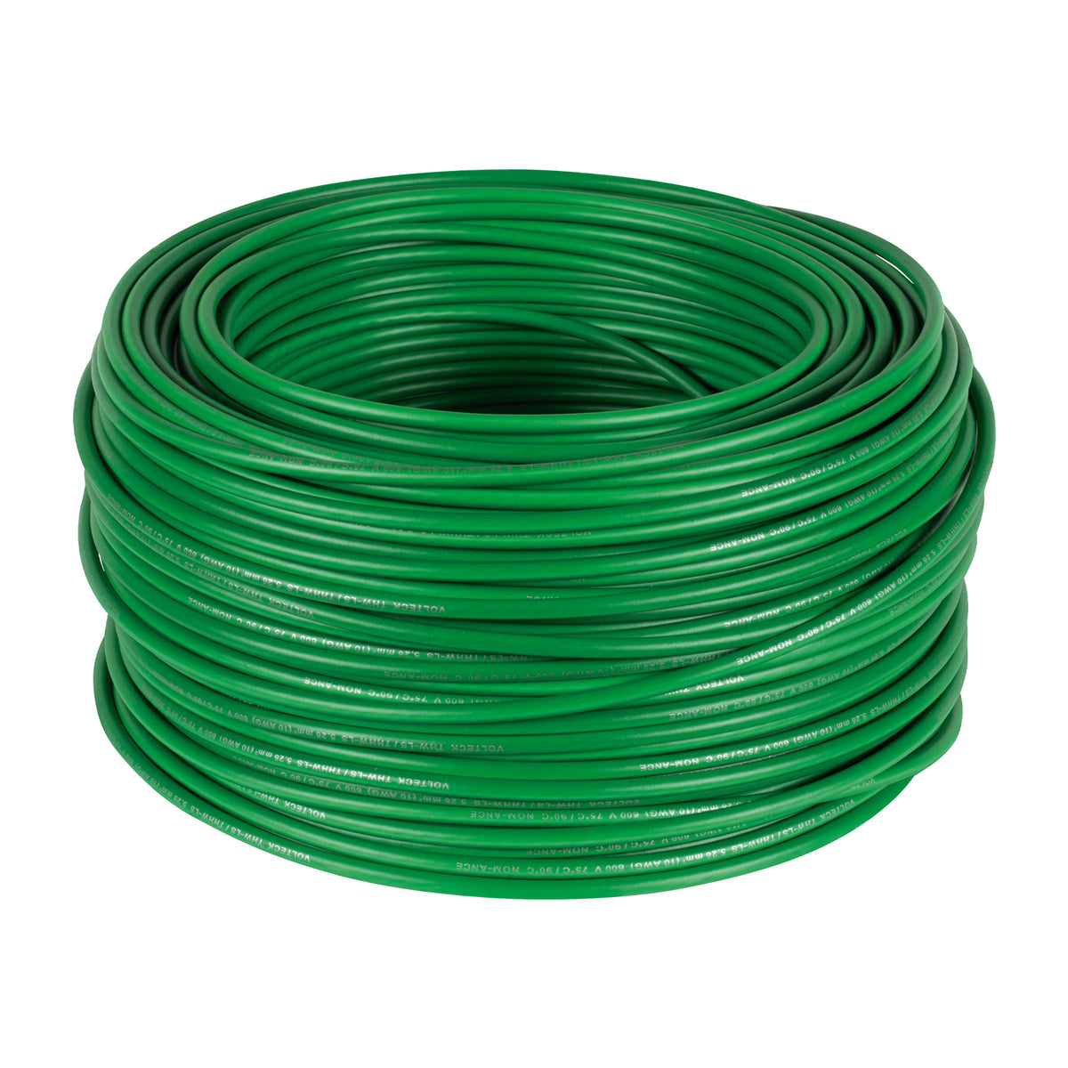 Cable THHW-LS, 10 AWG, color verde rollo 100 m