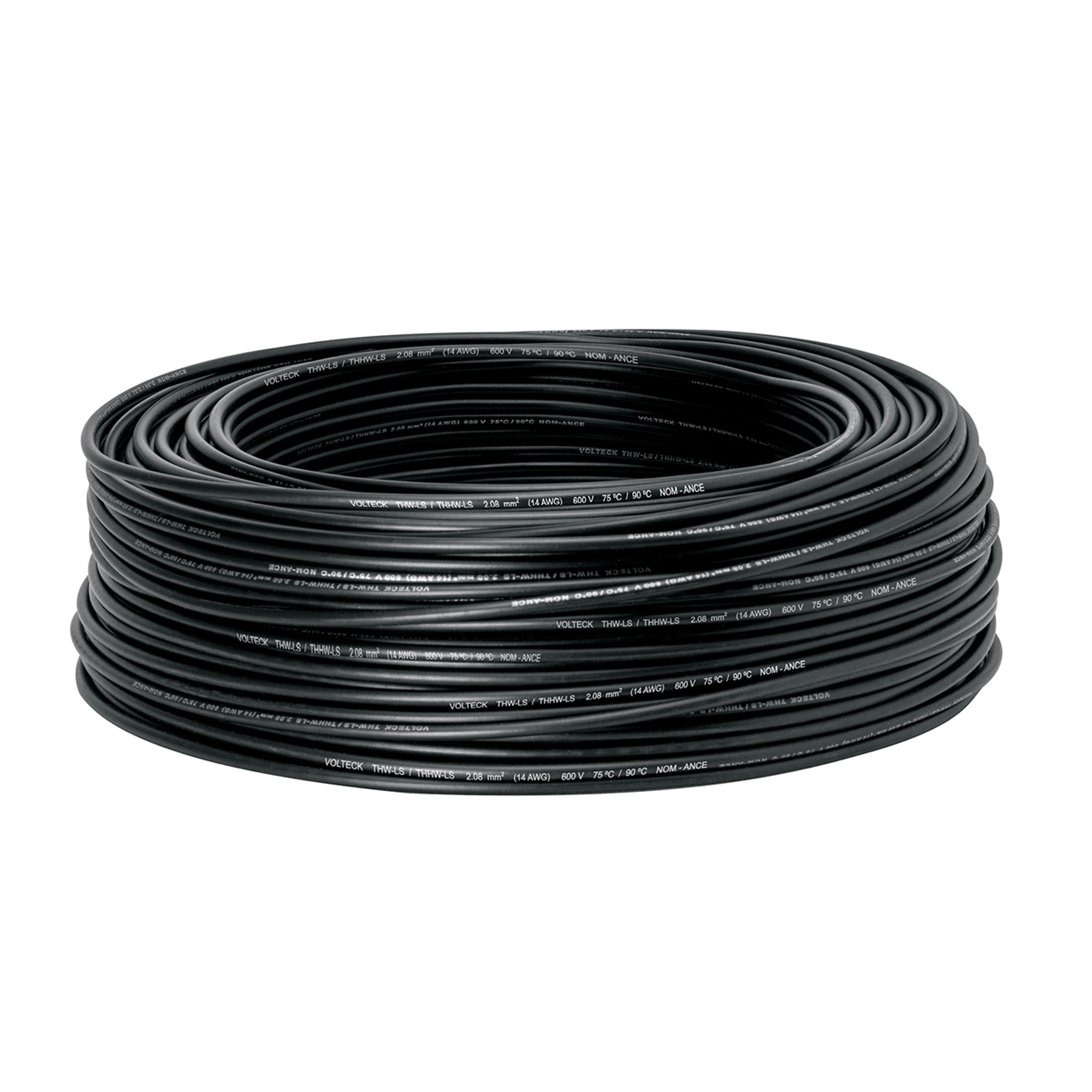 Cable THHW-LS, 14 AWG, color negro rollo 100 m