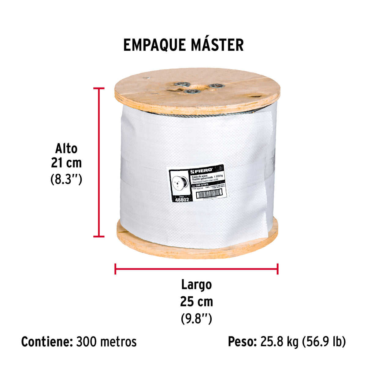 Cable flexible de acero 3/16", 7X19, 300 m