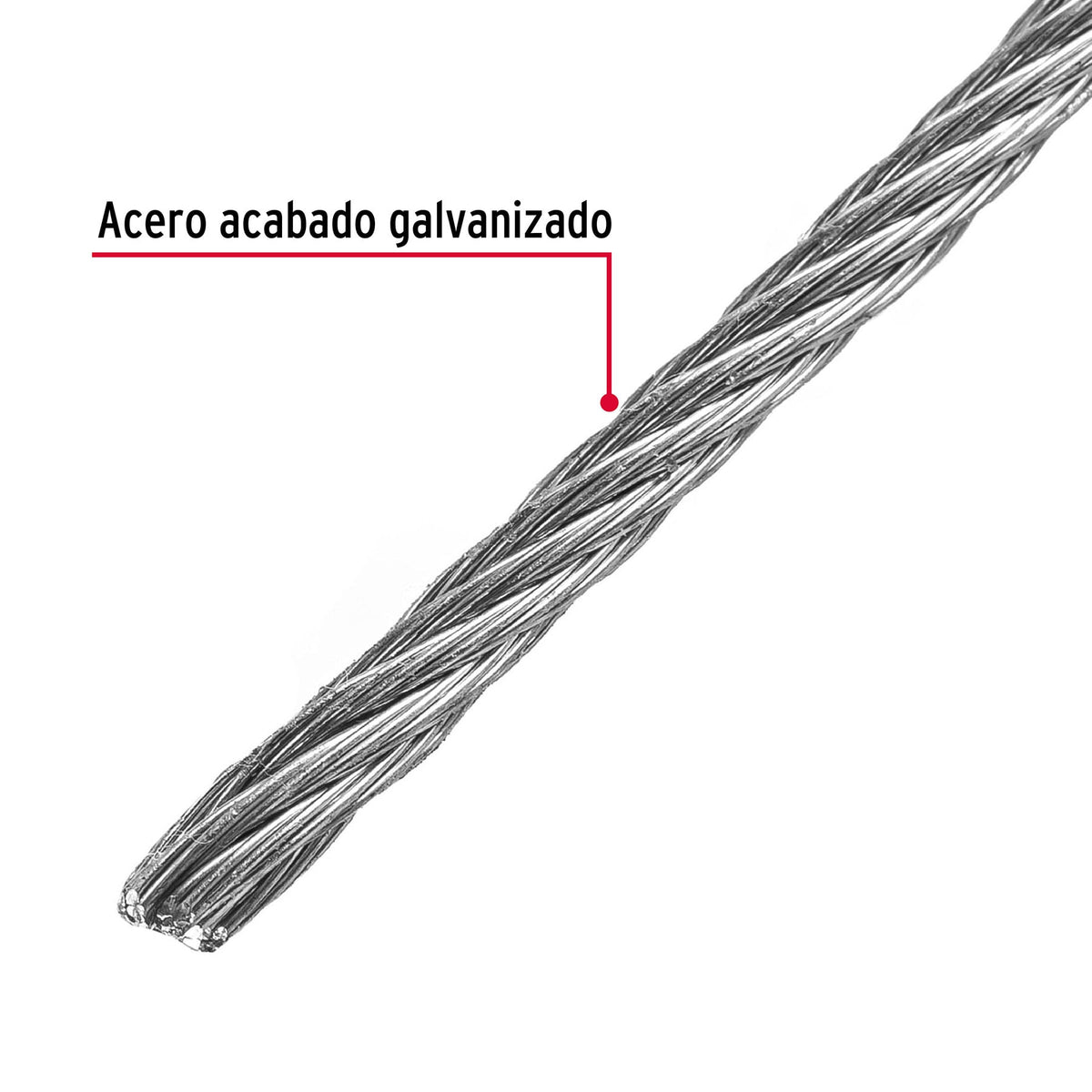 Cable rígido de acero 3/32", 7X7, 75 m